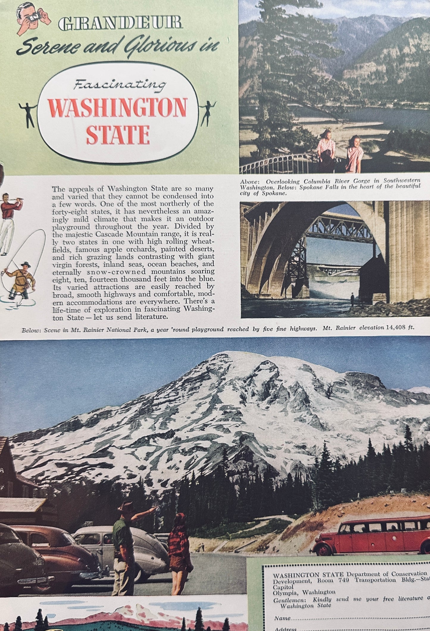 1947 Washington State Travel Promotional Ad