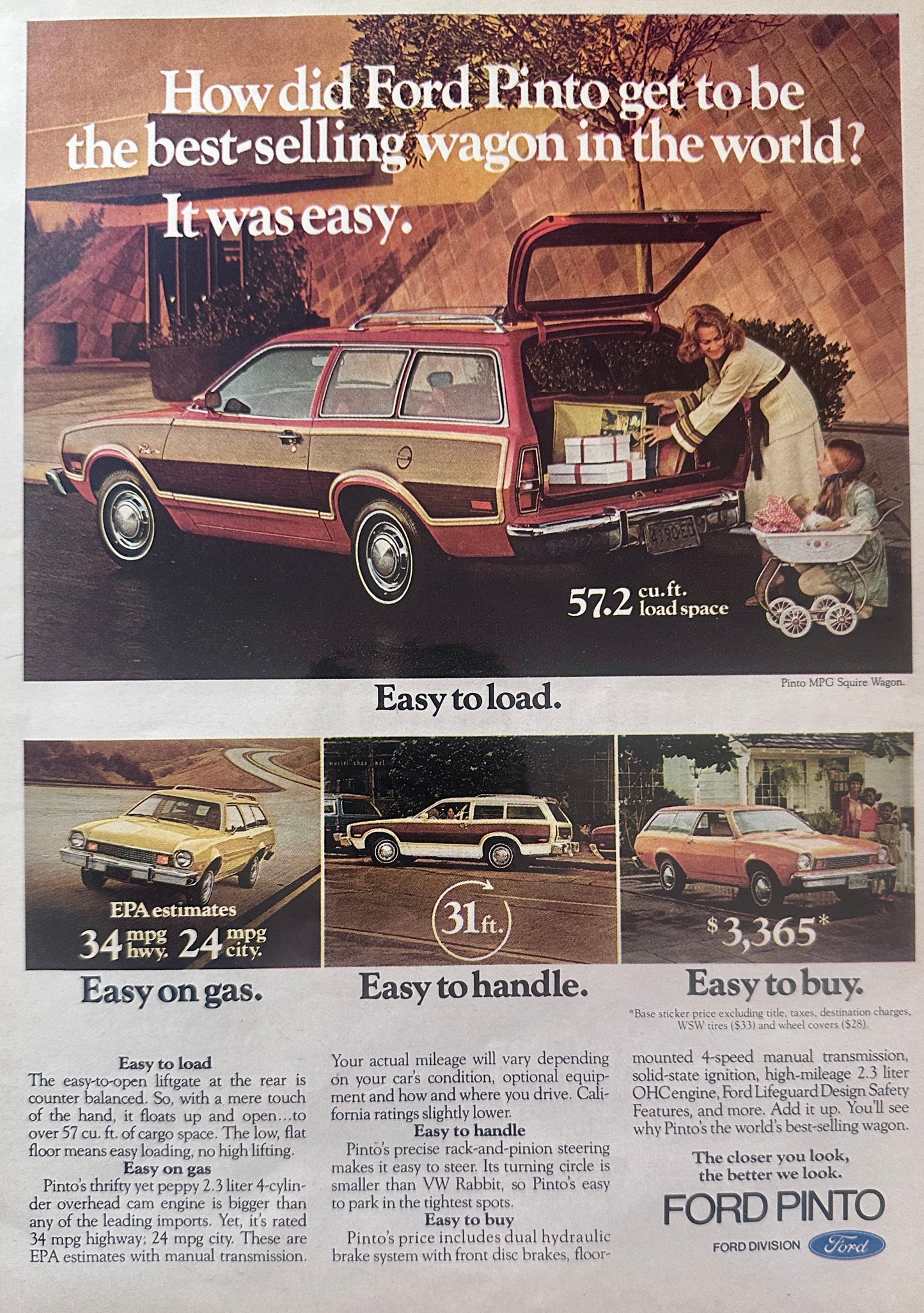 1977 Ford Pinto Squire Station Wagon - Easy To Load