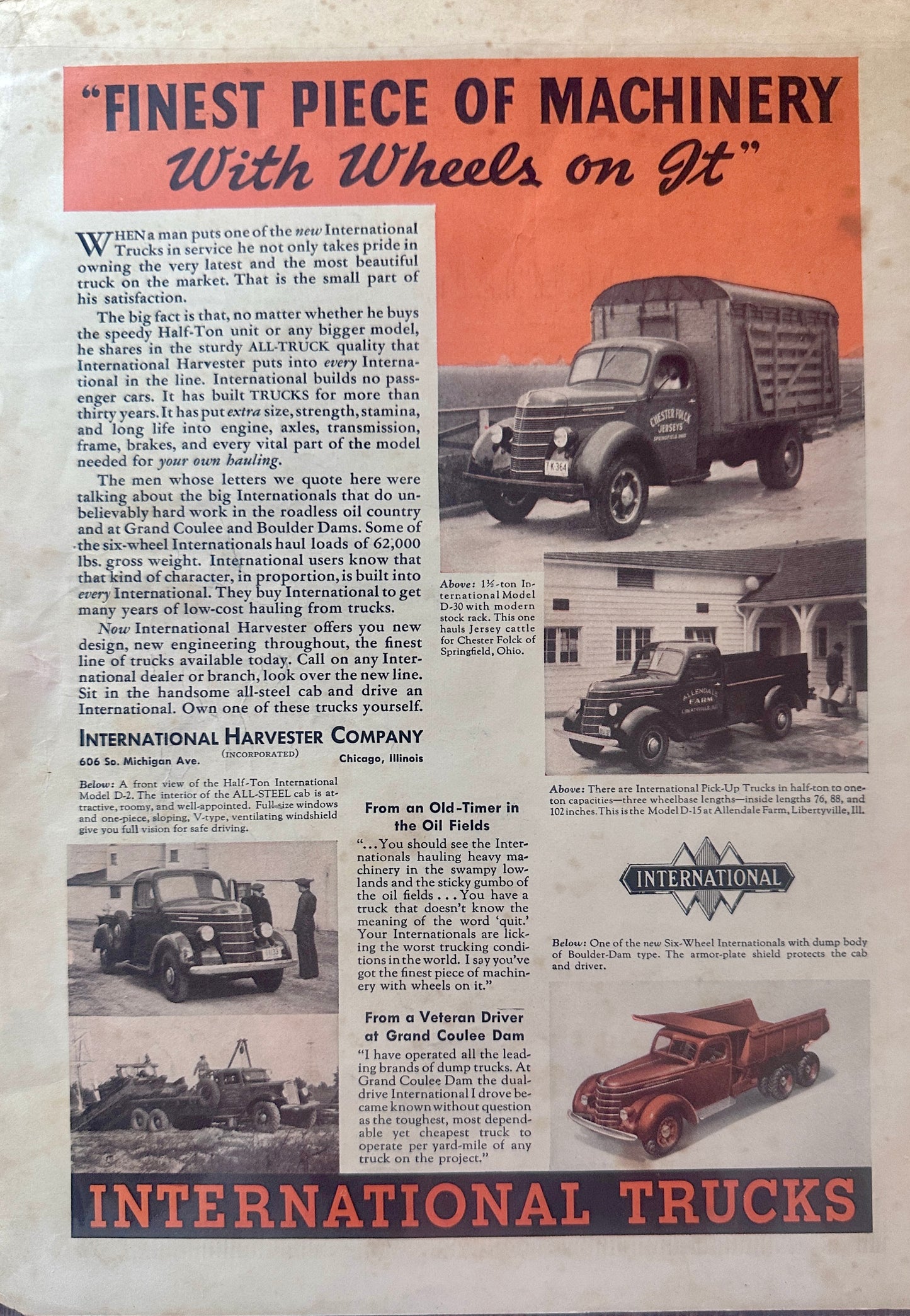 1937 International Trucks Finest Piece of Machinery with Wheels On It! #A157