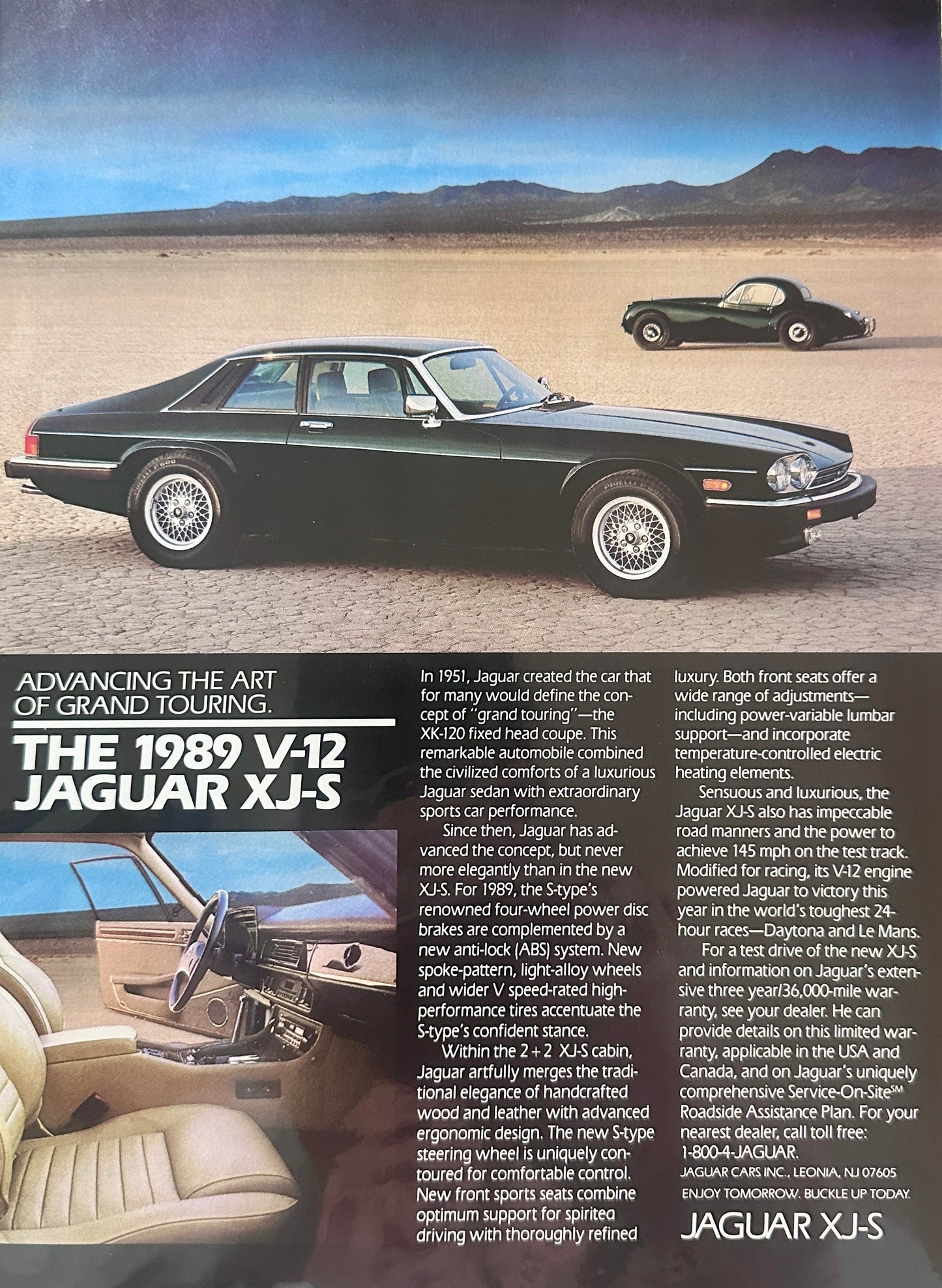 1989 Jaguar V-12 XJ-S & 1951 XK-120 Magazine Ad