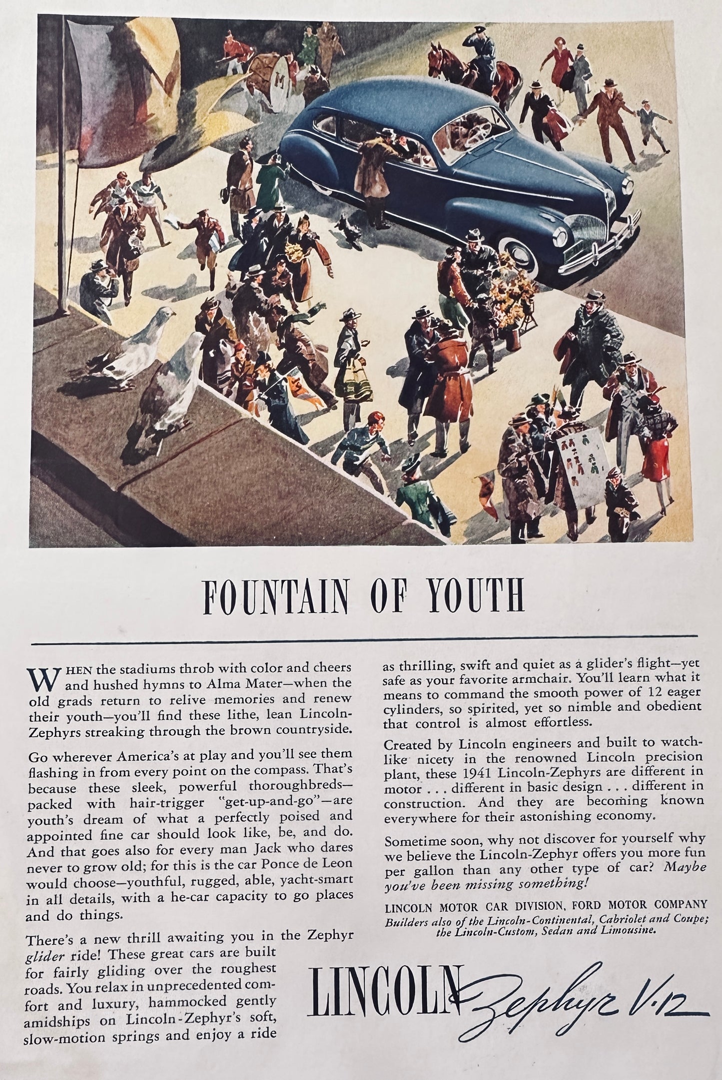 1940 Lincoln Zephyr & Hormel SPAM vintage Ads
