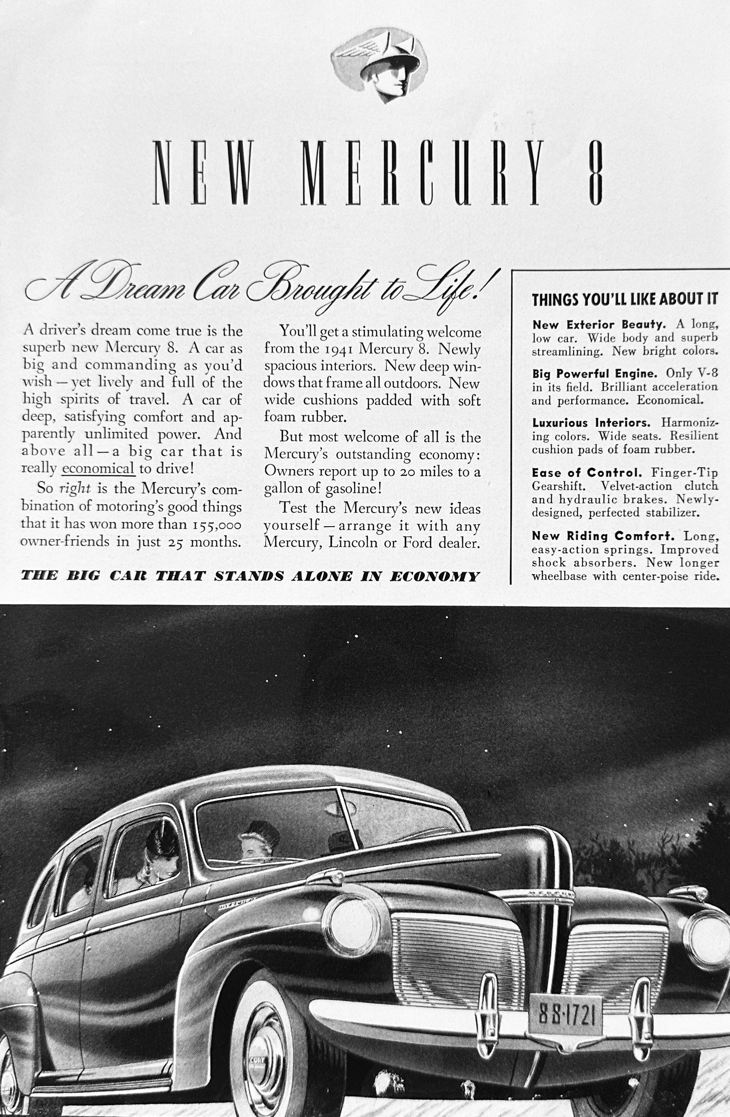 1940 Mercury 8 - A Dream Car Brought To Life Vintage Ad #A191