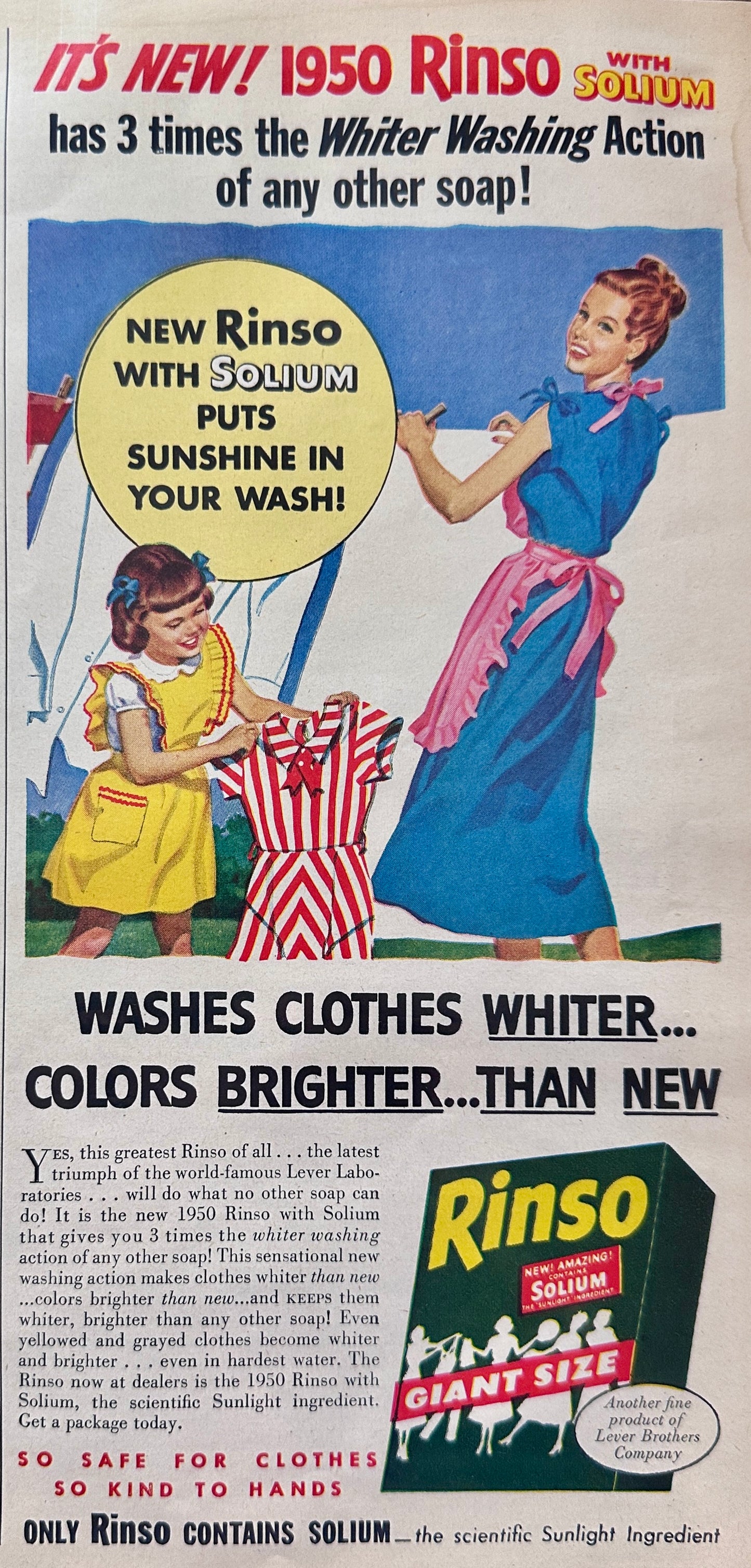 1949 Cheerios - Oat Doughnuts & Rinso Laundry Detergent Vintage Ads N757