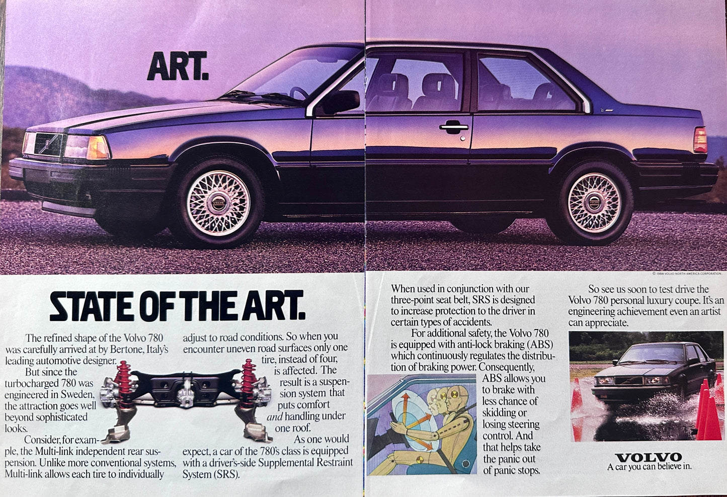 1988 Volvo 780 2-Page Magazine Ad