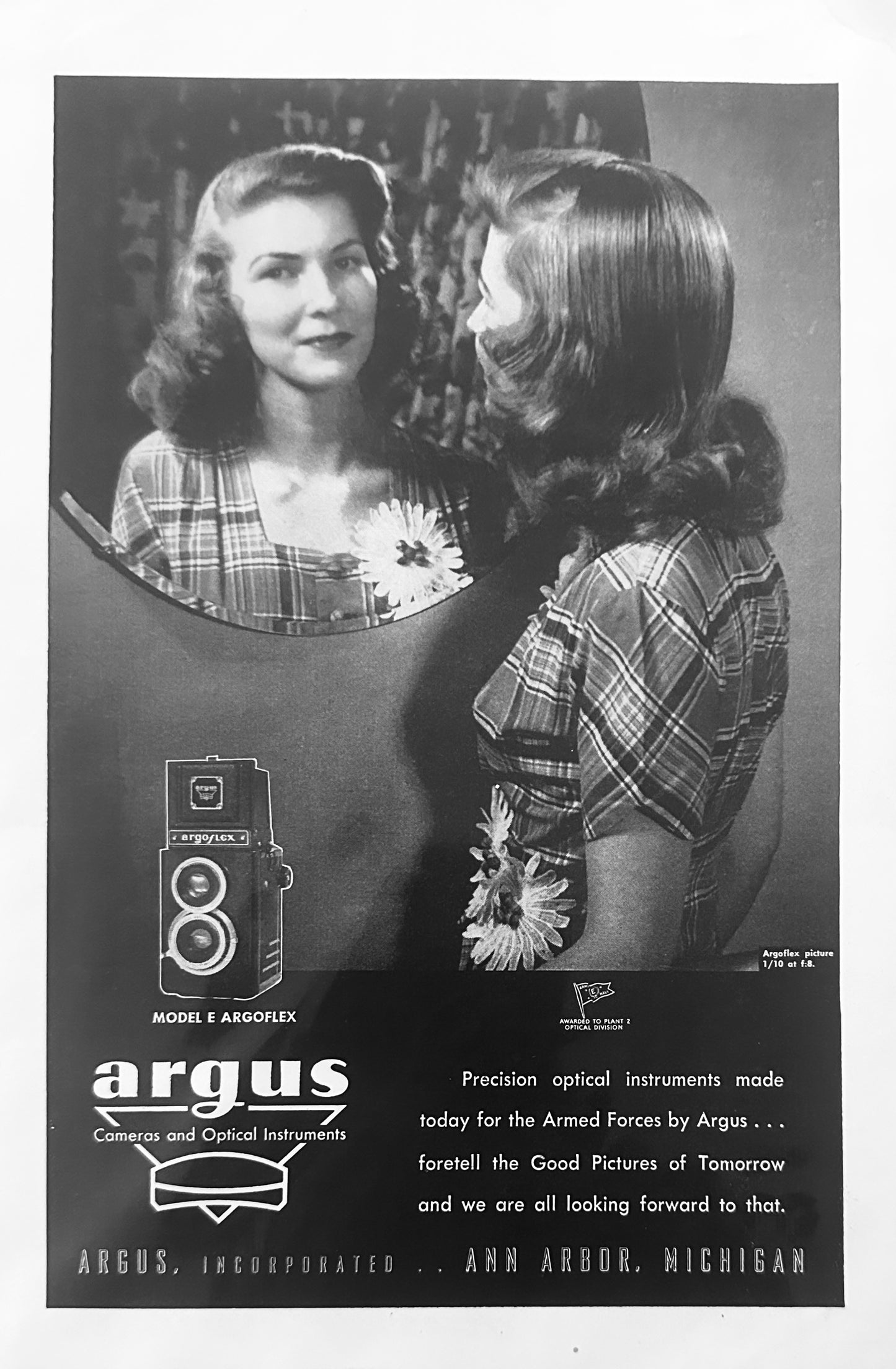1943 Argus Model E Argoflex Camera - Vintage Ad