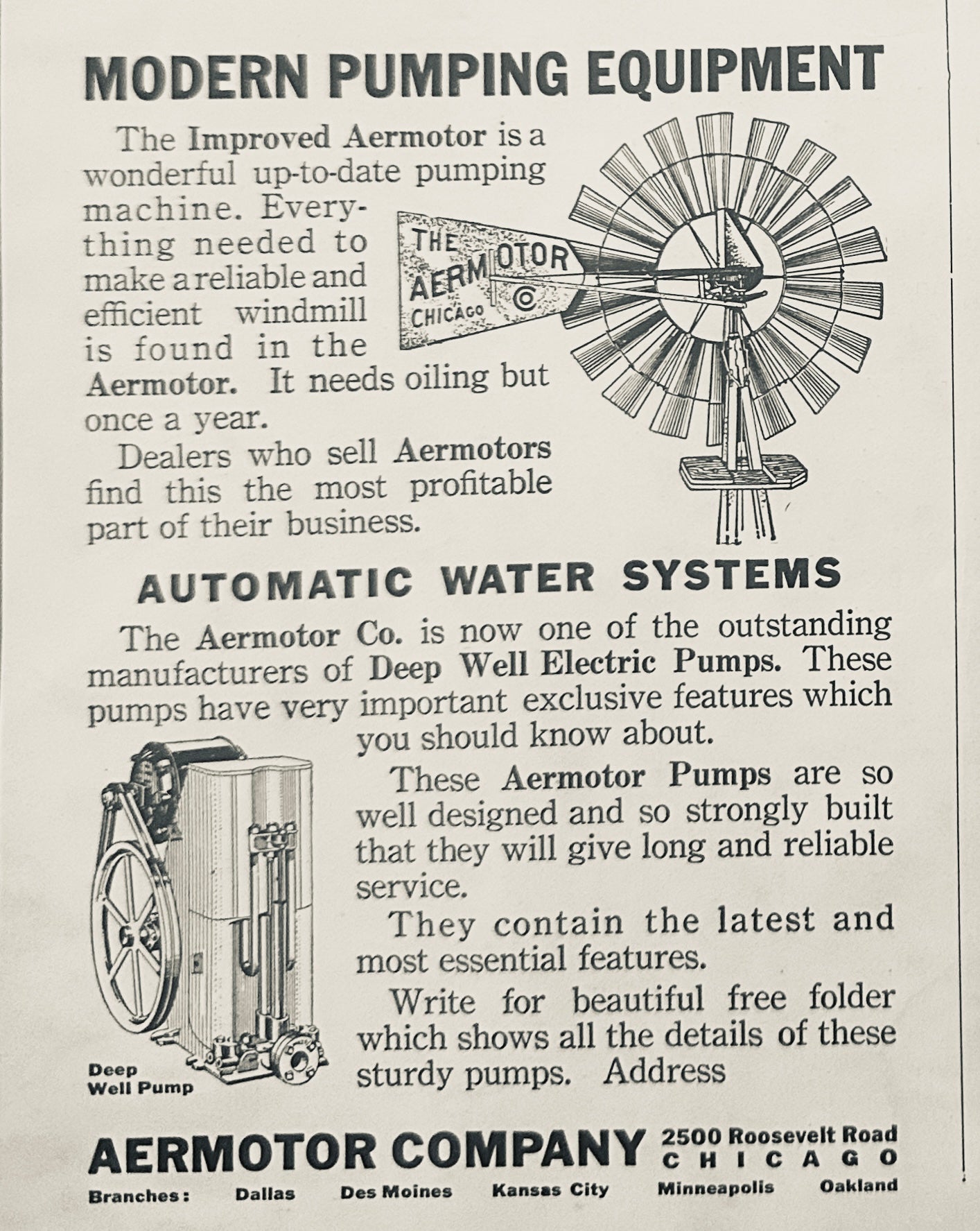 1936 Aermotor Pumping Equipment + Eureka Potato Machinery Ads S22