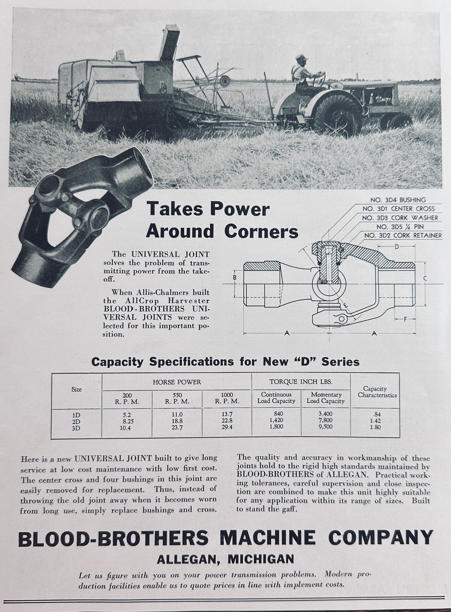 1936 Blood Brothers Machine Co Allegan, Michigan Universal Joints