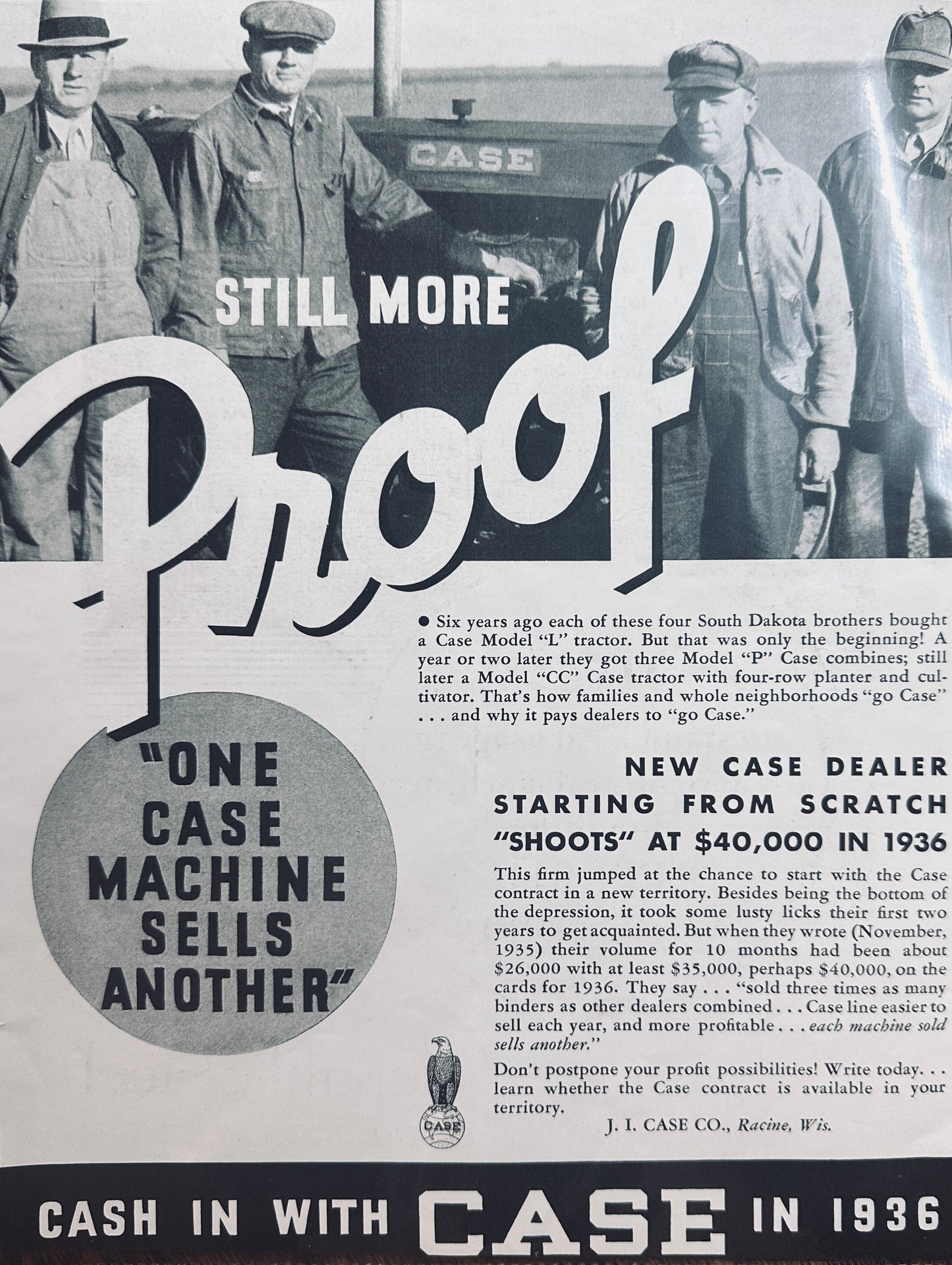1936 Still More Proof that 1 Case Machine Sells Another Vintage Ad N150