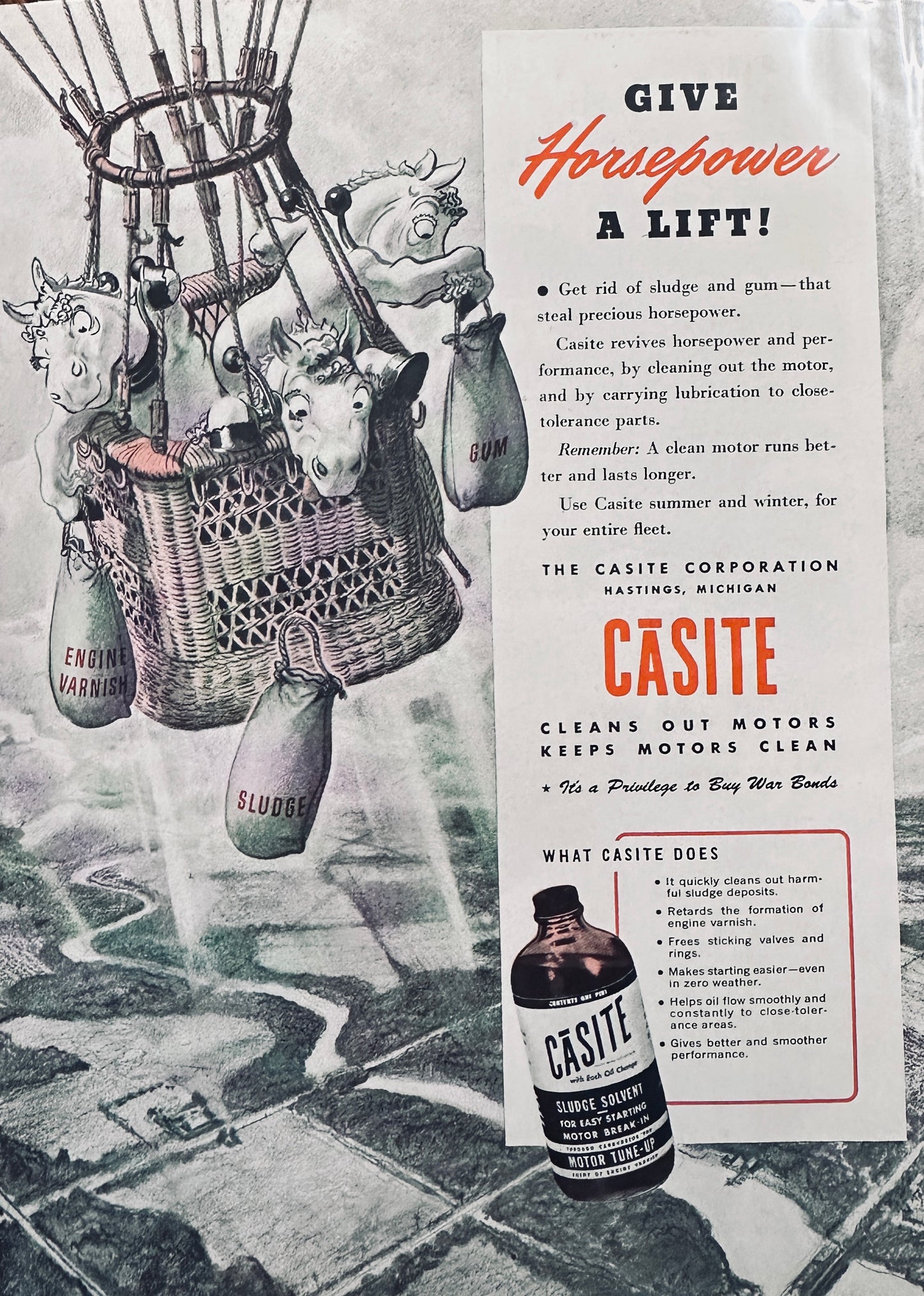 1944 Casite Sludge Solvent - Hastings MI - Vintage Ad