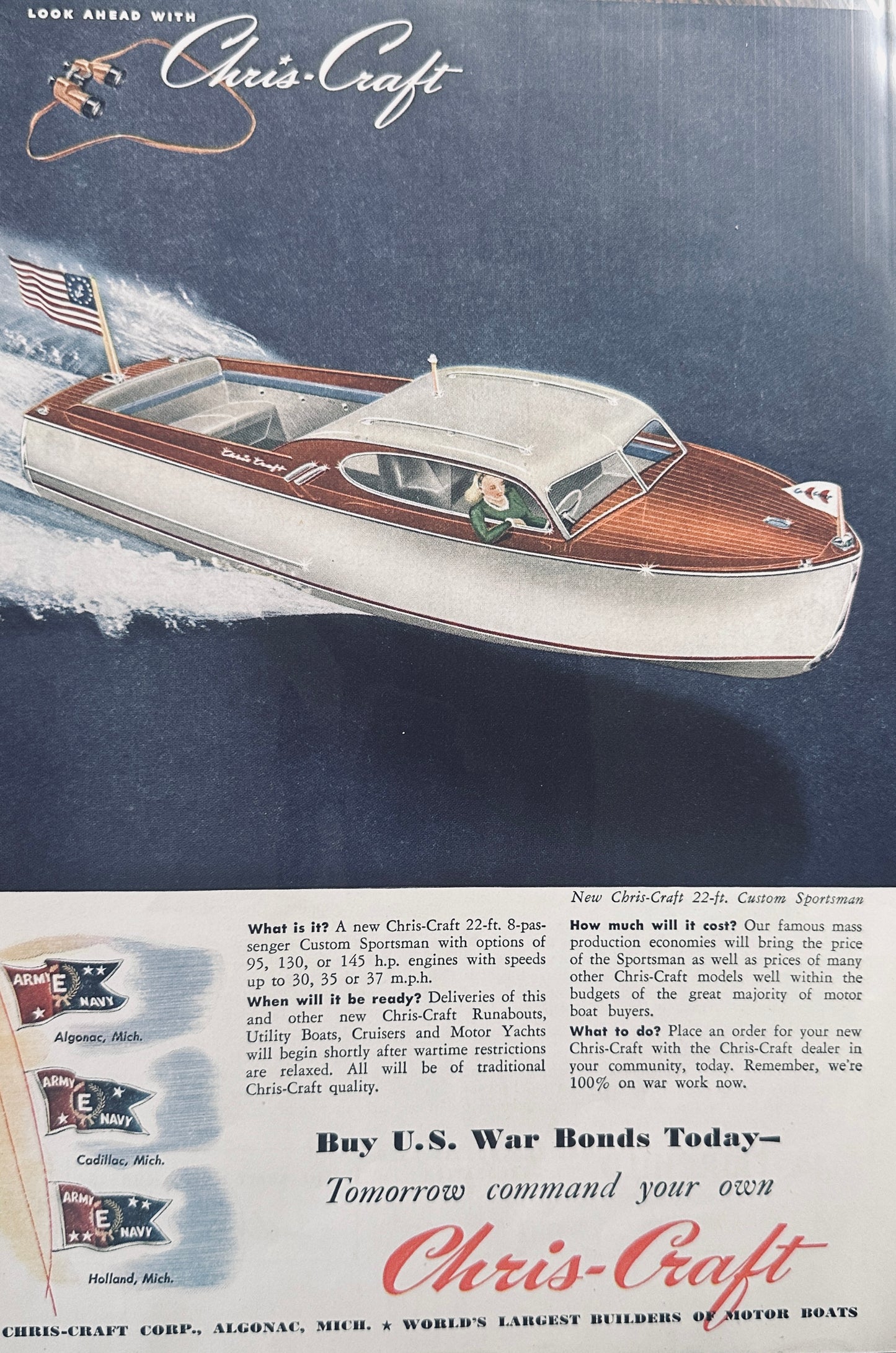 1945 Chris-Craft 22-Ft Custom Sportsman - The Cadillac of Boats N212