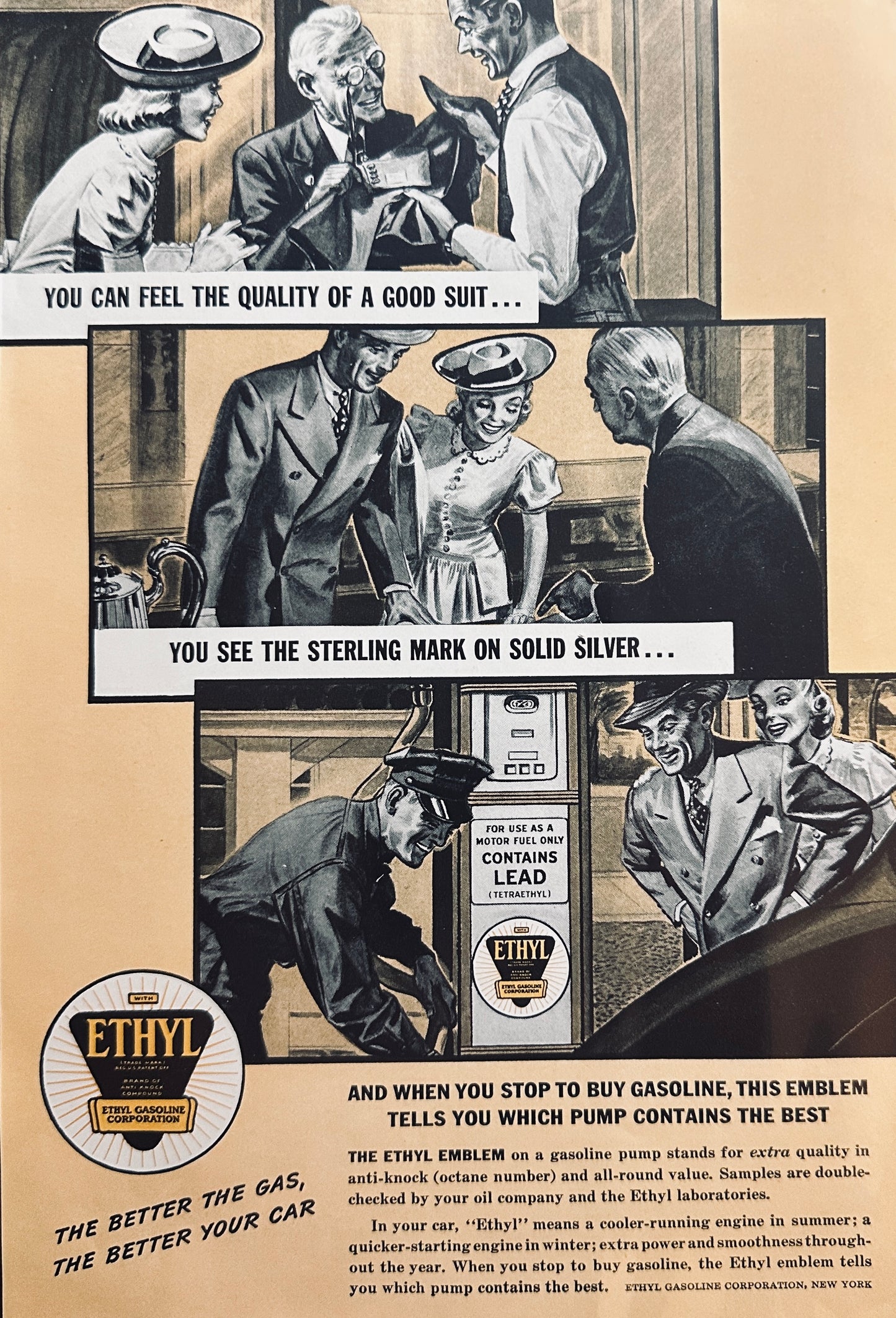 1941 Ethyl Gasoline Corporation - The Better the Gas the Better Your Car