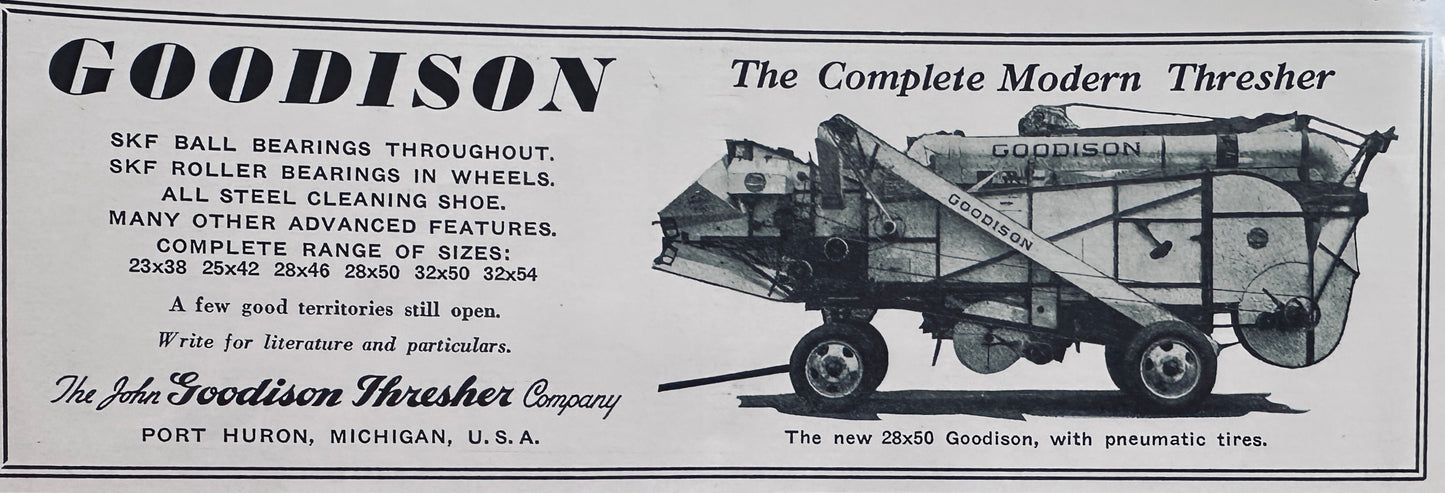 1936 Goodison Complete Modern Thresher Port Huron, MI