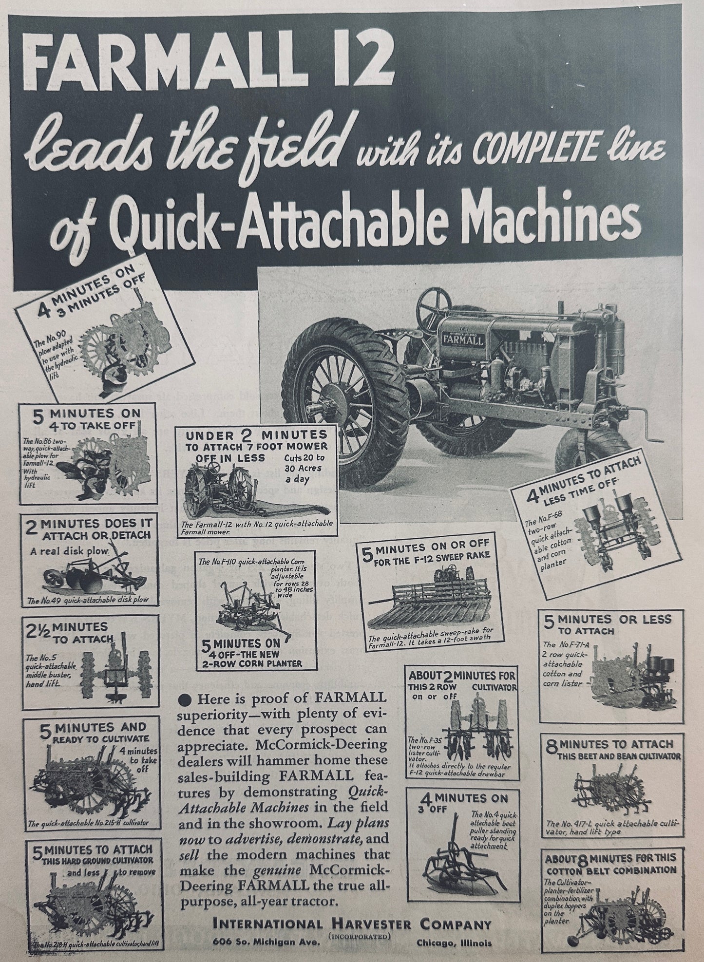 1936 Farmall 12 - International Harvester - Leads the Field N481