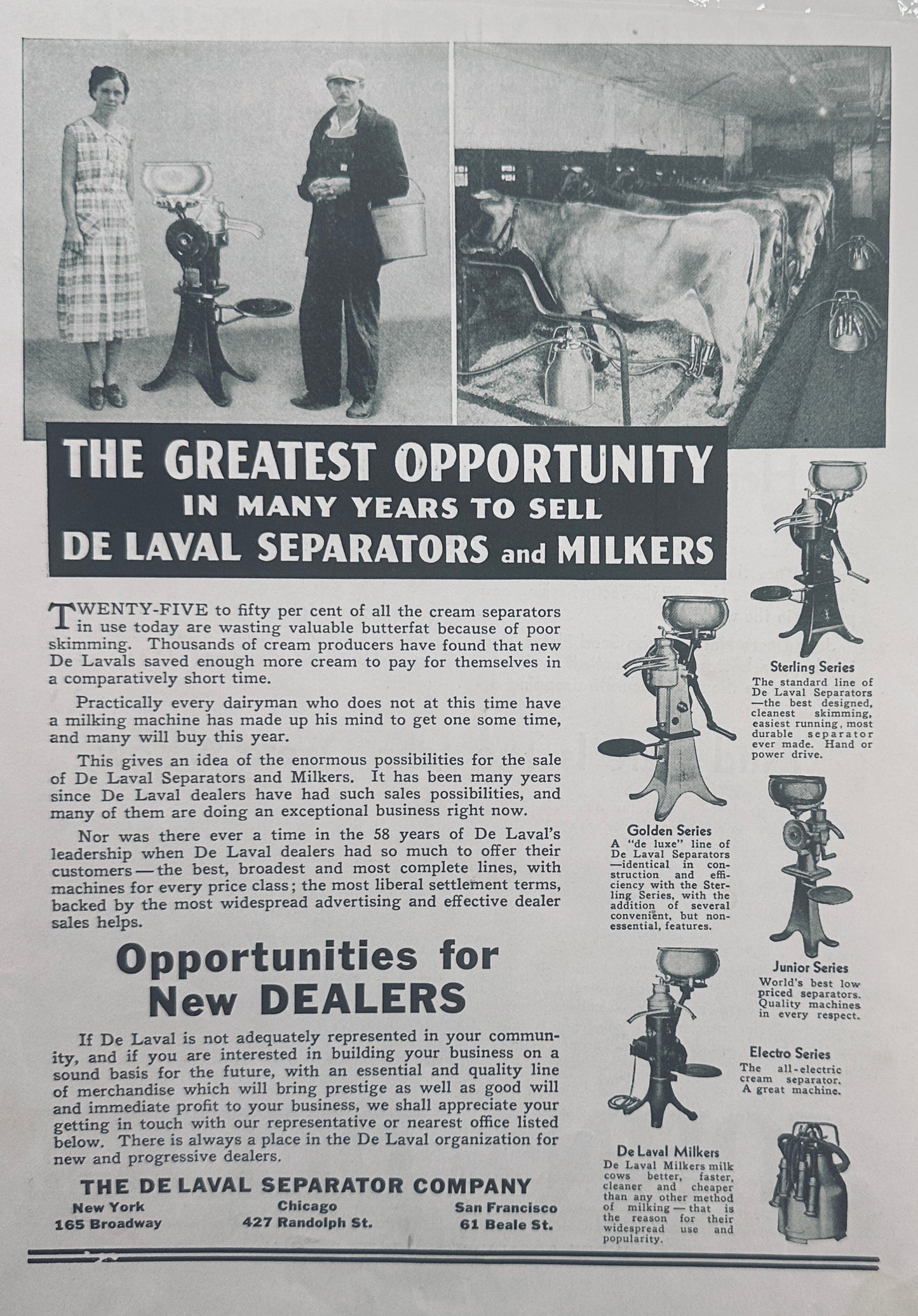 1936 John Deere Planters & De Laval Separators- Vintage Ad #1345