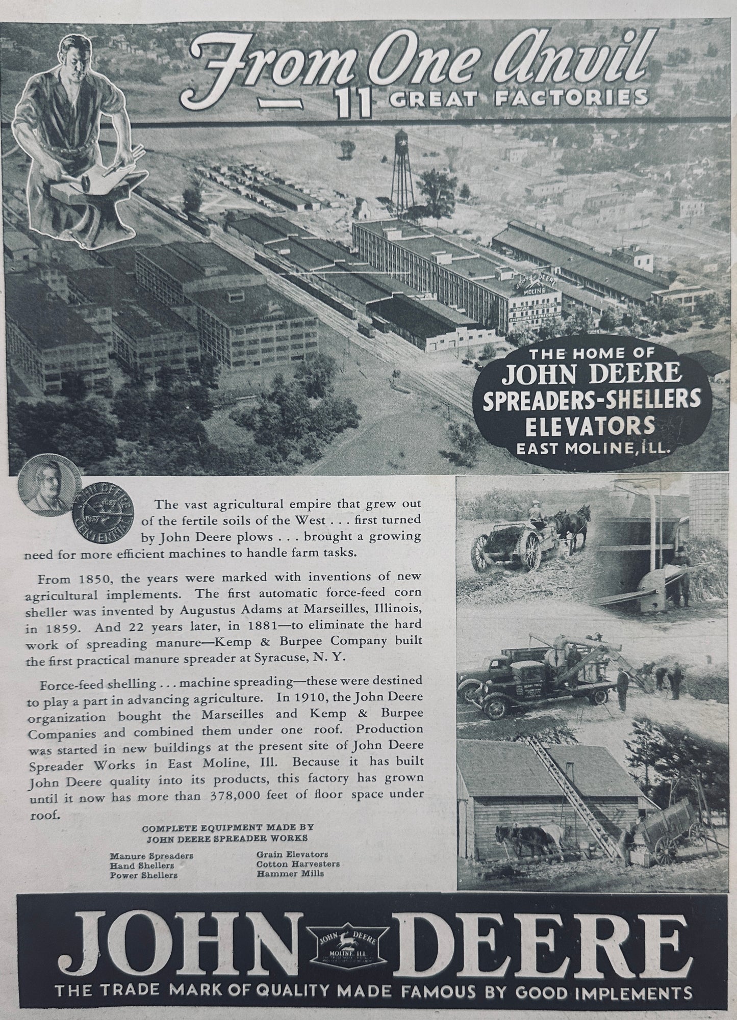 1937 John Deere Factory - East Moline, IL Spreaders-Shellers-Elevators N533