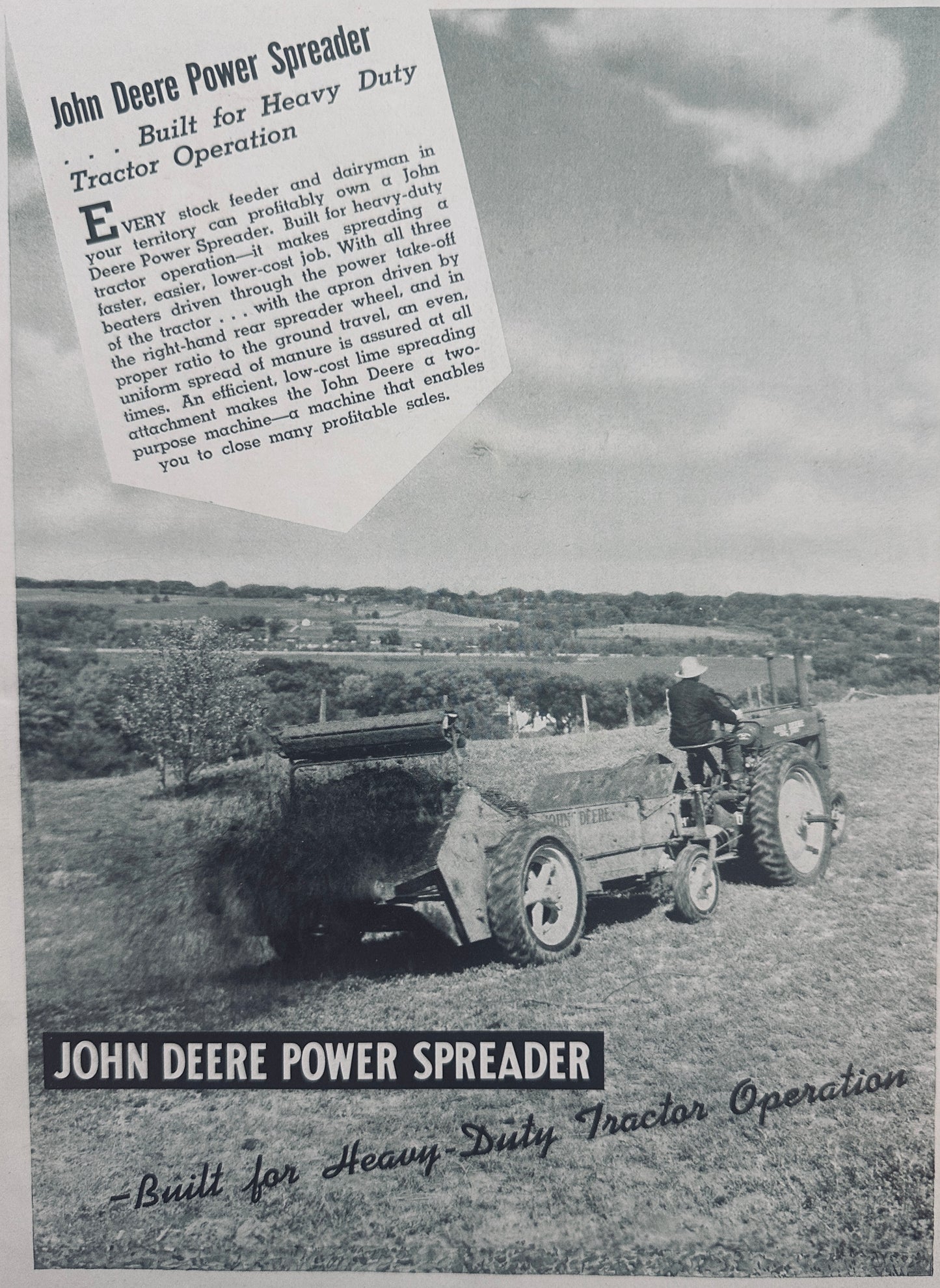 1937 John Deere Power Spreader - East Moline, IL Vintage Ad N534
