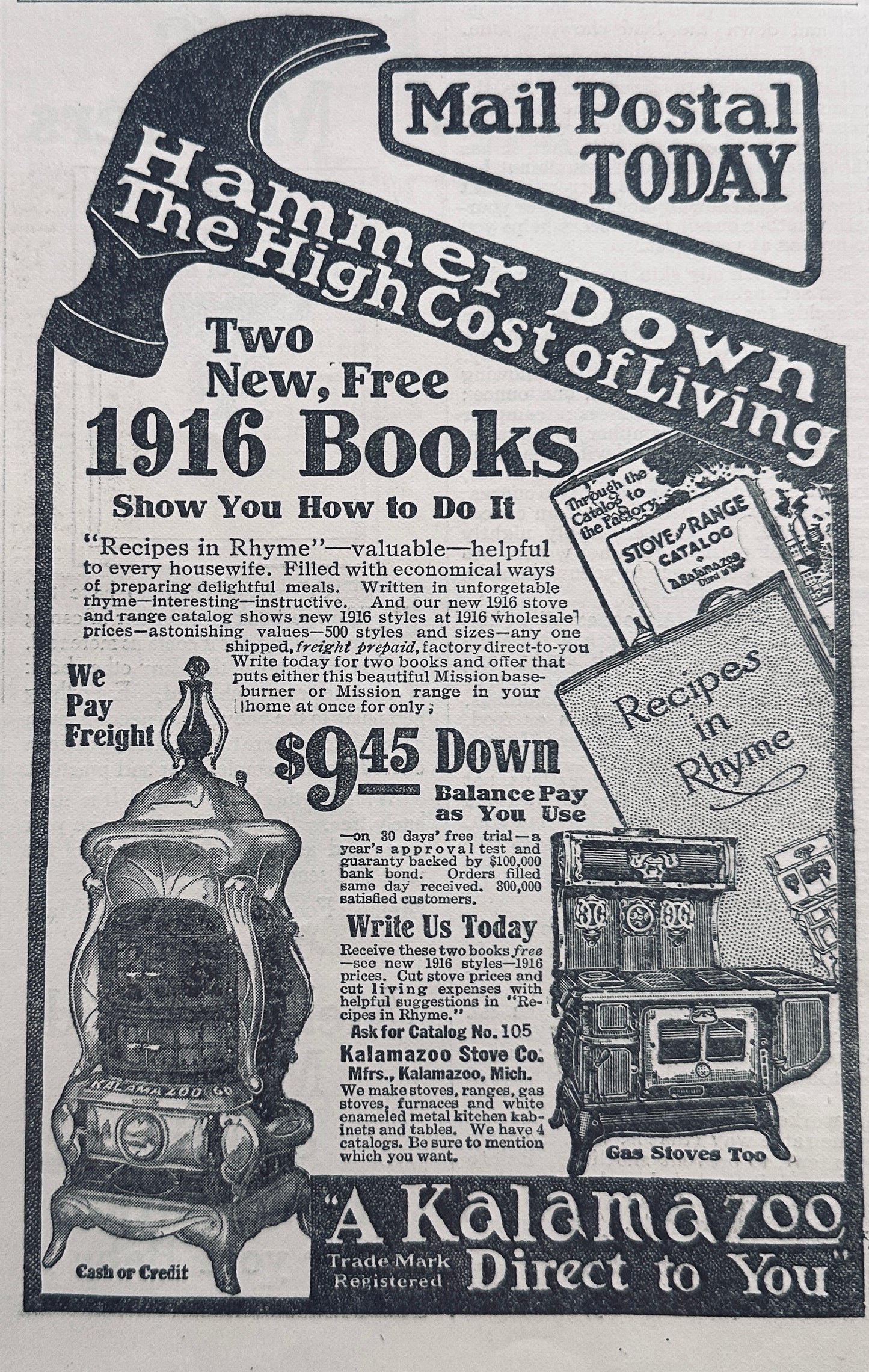 1915 Kalamazoo Pot Belly Stove & Range N559