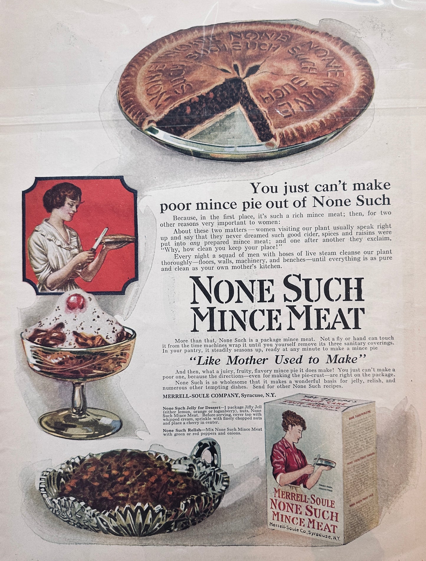 1919 Karo Syrup Homemade Candies - None Such Mince Meat #648