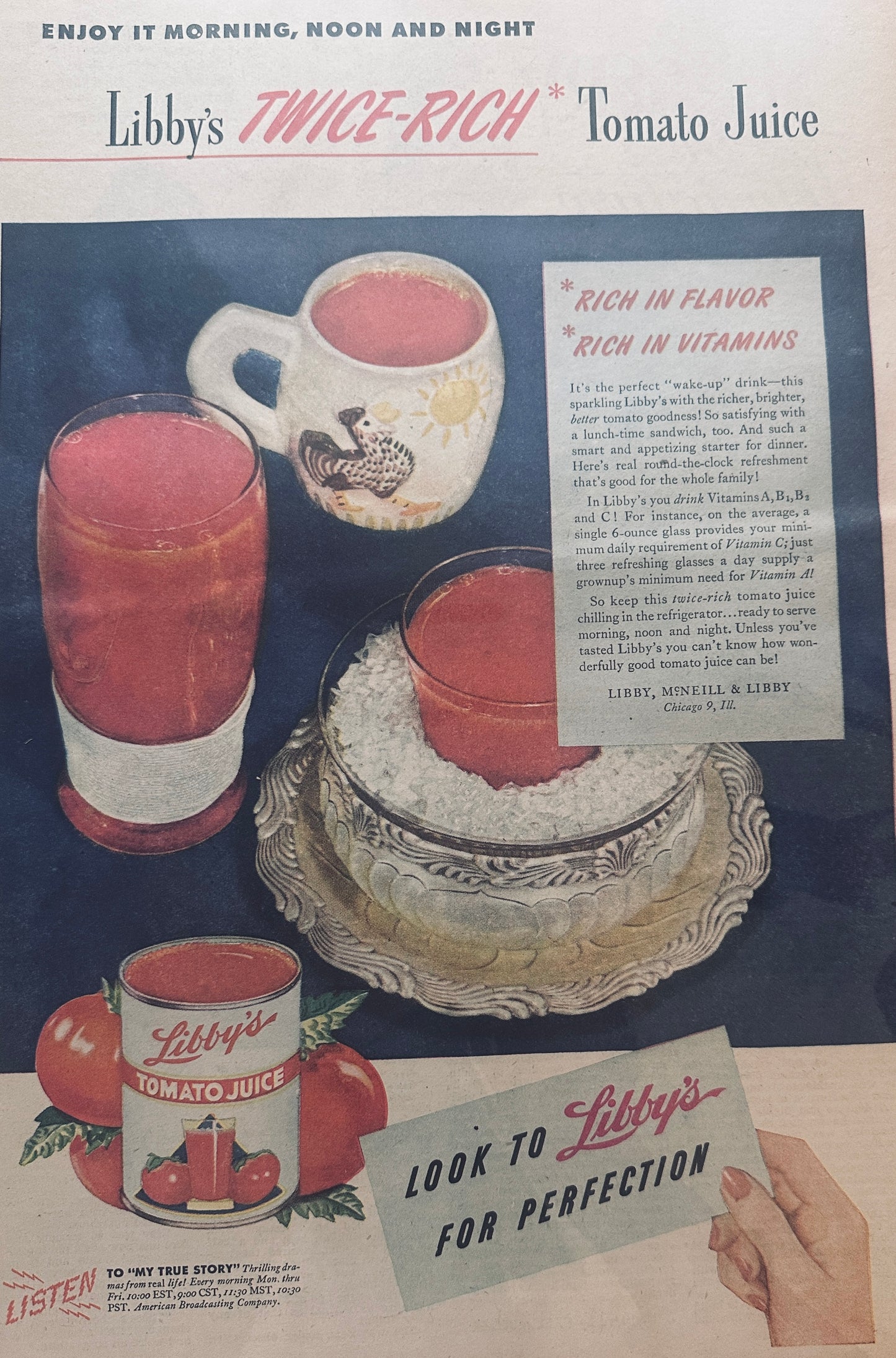 1946 Masterpiece Ad of Yesteryear #717 - Libby Tomato Juice