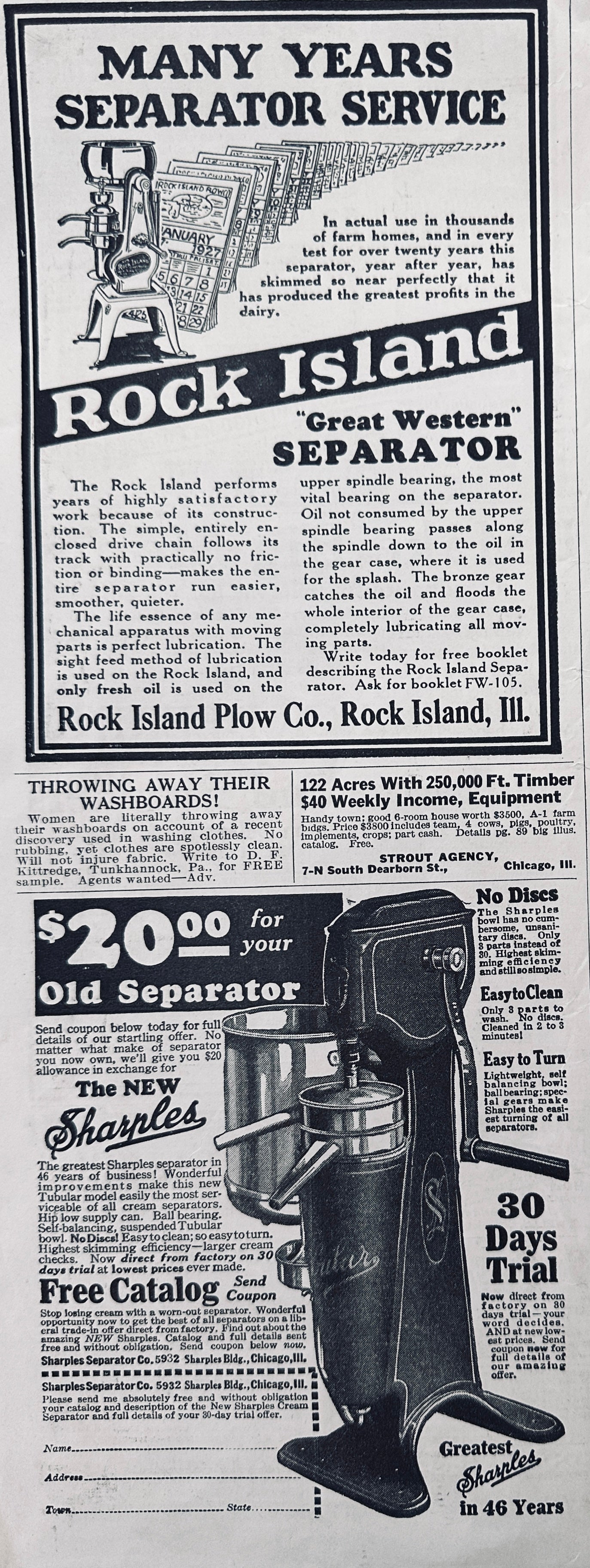 1924 & 1928 3 Varieties of Cream Separators #745 & #746 Vintage Ads