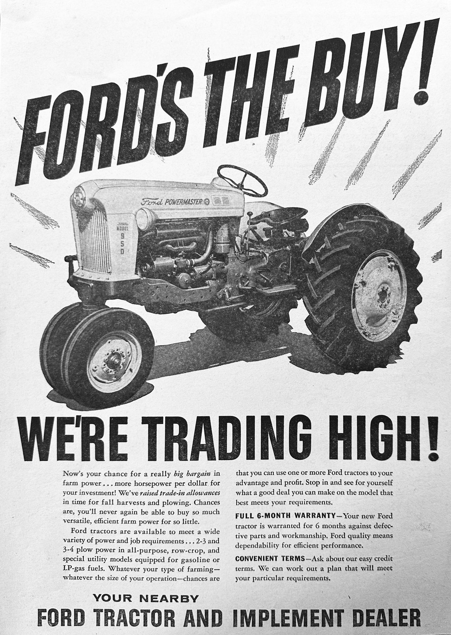 1957 Ford's The Buy! We're Trading High! Vintage Ad #972 - Model 950