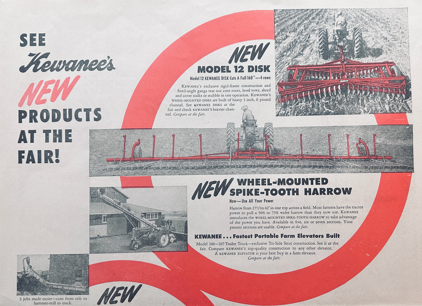 Lot of (5) Vintage Kewanee Farm Equipment Ads 1954 - 1975 #1042