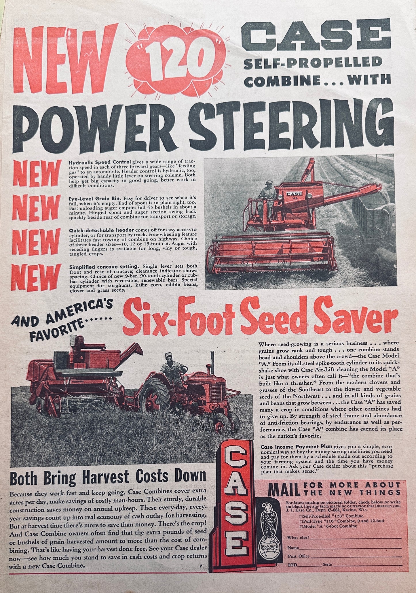 1954 Double-Sided Magazine Page with Case & Dekalb Chick Ads #1092