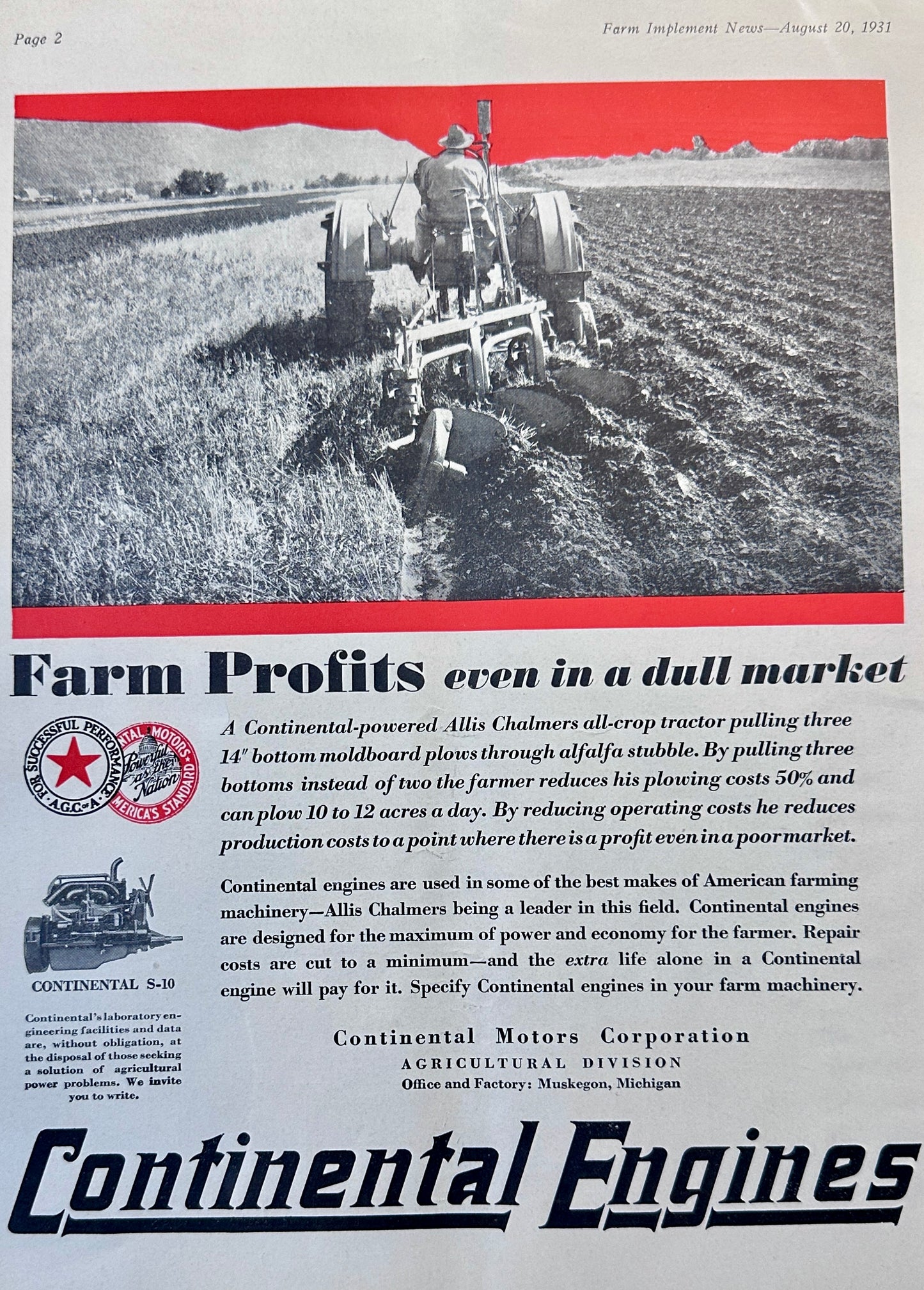 1931 Allis-Chalmers All Crop Tractor Powered By Continental S-10 Engine #1143
