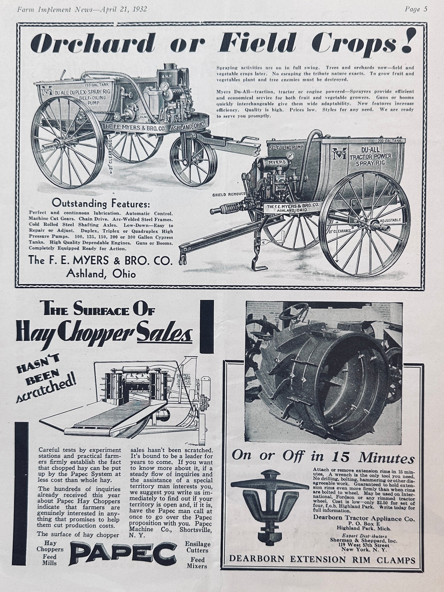 1932 McCormick-Deering Manure Spreading System - Myers Spray Wagons #1186