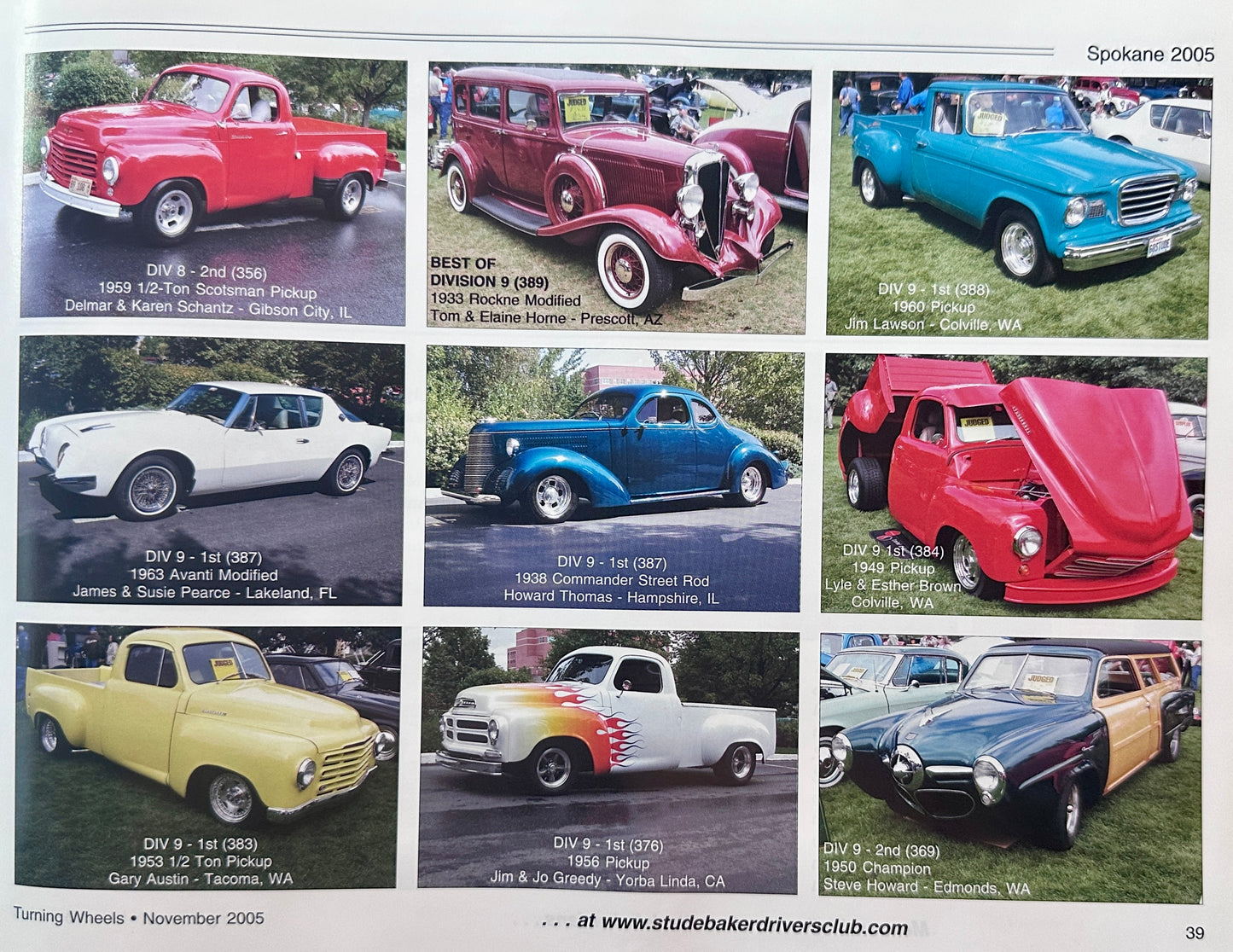 2005 Turning Wheels Vol 37 No. 11 (Nov) National Studebaker Meet SDC-2