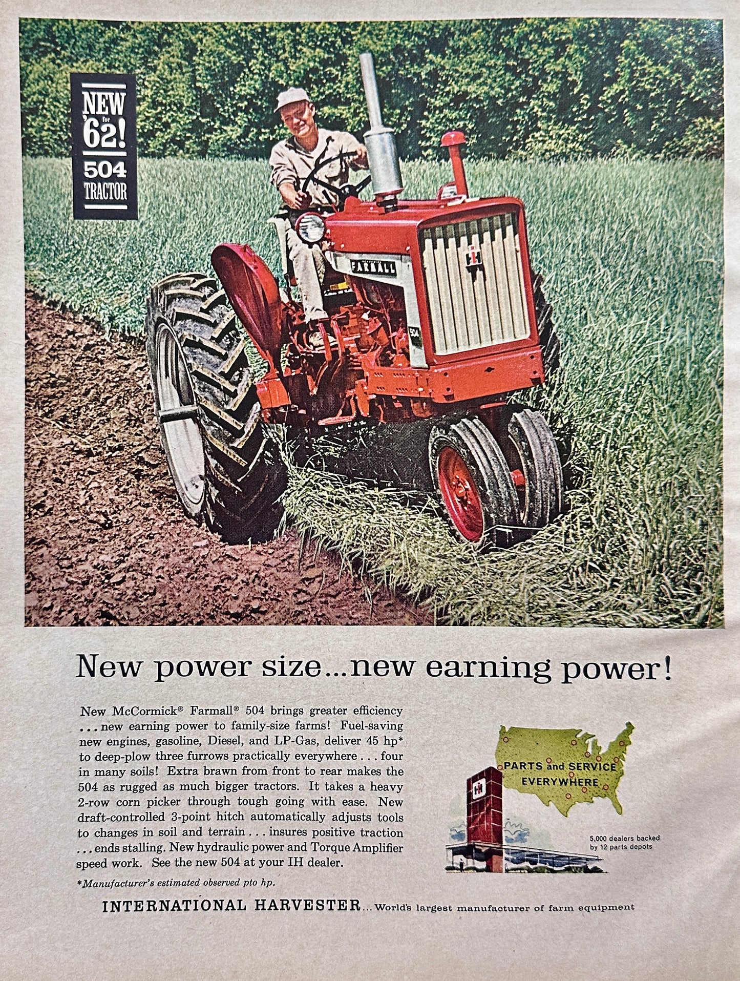 1962 International Harvester Farmall 504 Tractor Ad #1293