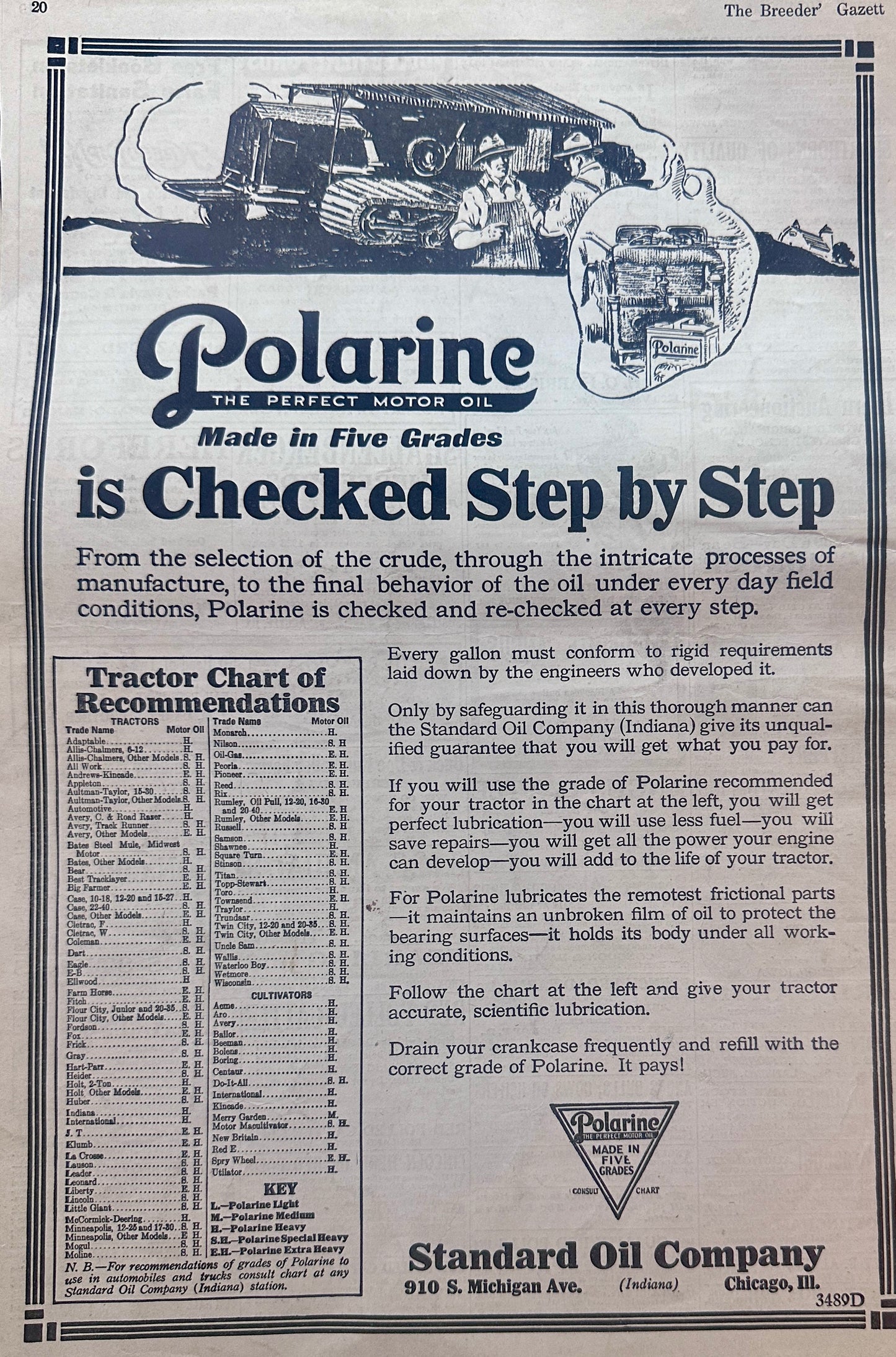 1924 Masterpiece Ad of Yesteryear - Polarine - Standard Oil - Ad #1304