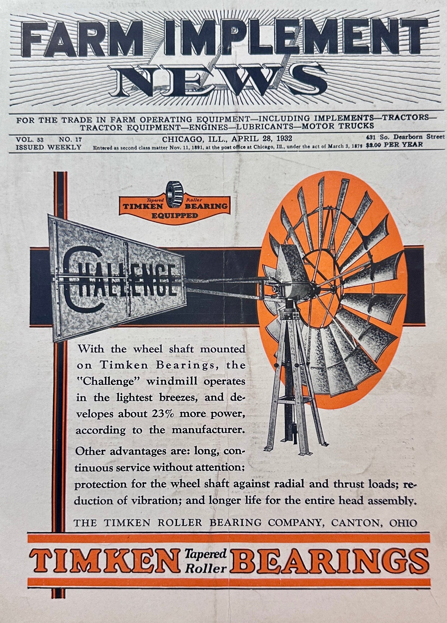 1932 Dual Farm Related Advertising At its Best Minneapolis-Moline & Challenge #1375