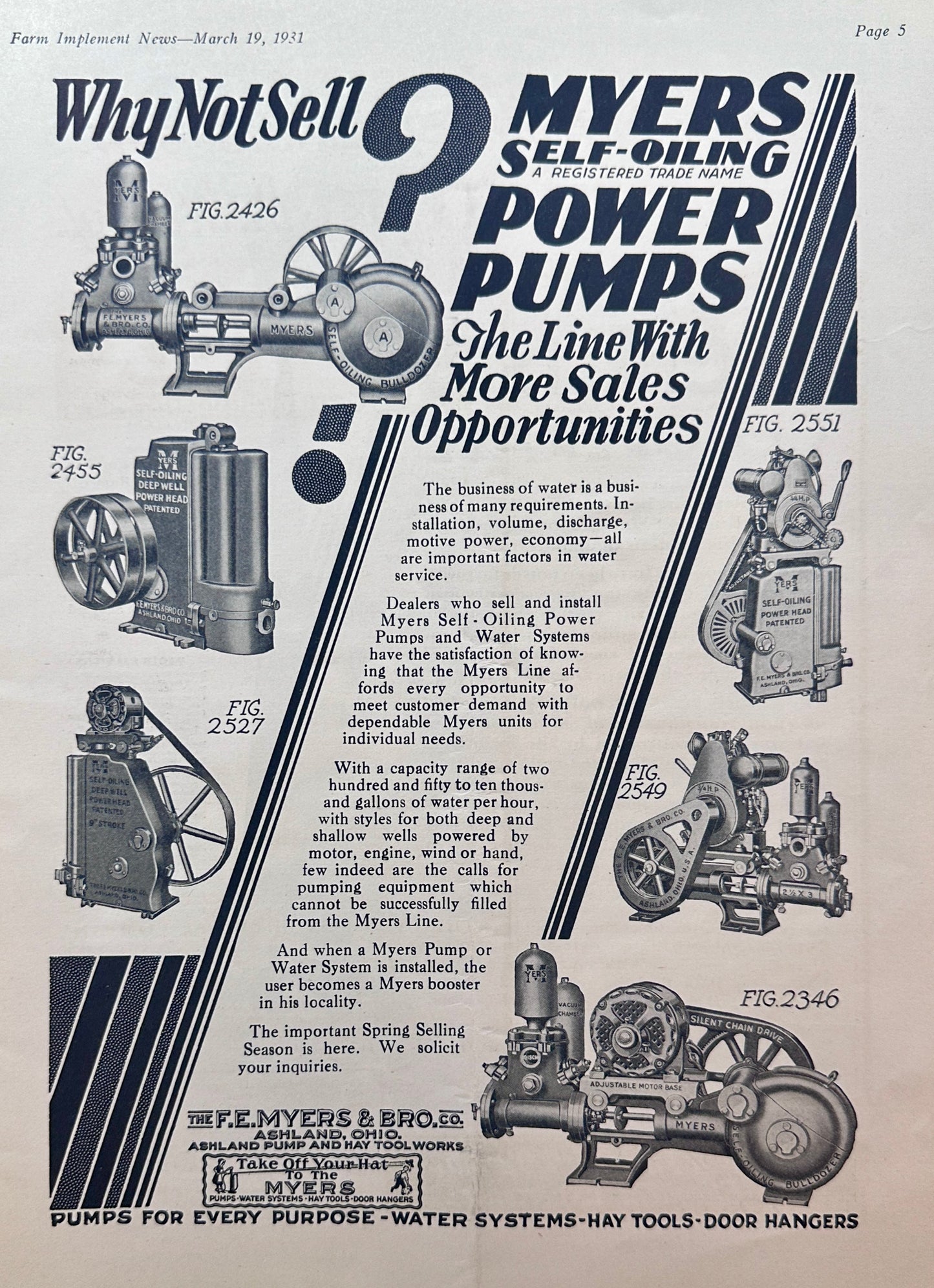 1931 Rumely "SIX" & Twin Disc Clutches Co-Operate & Myers Power Pumps Ad #1379