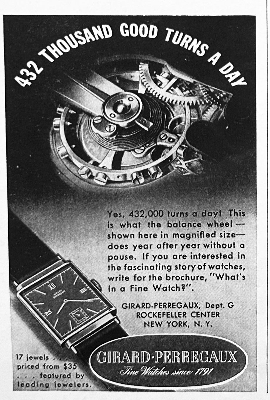 1945 Lot of (4) Girard-Perregaux Wristwatch Ads N981-1-2-3-4