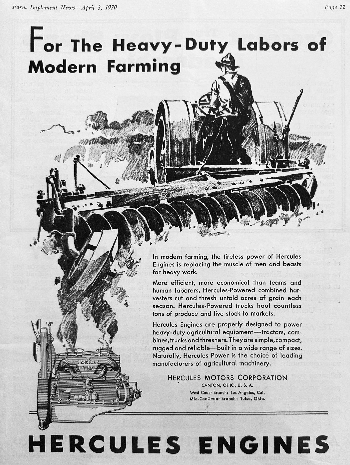 1930 Hercules Engines - Canton, Ohio - Ad #1444