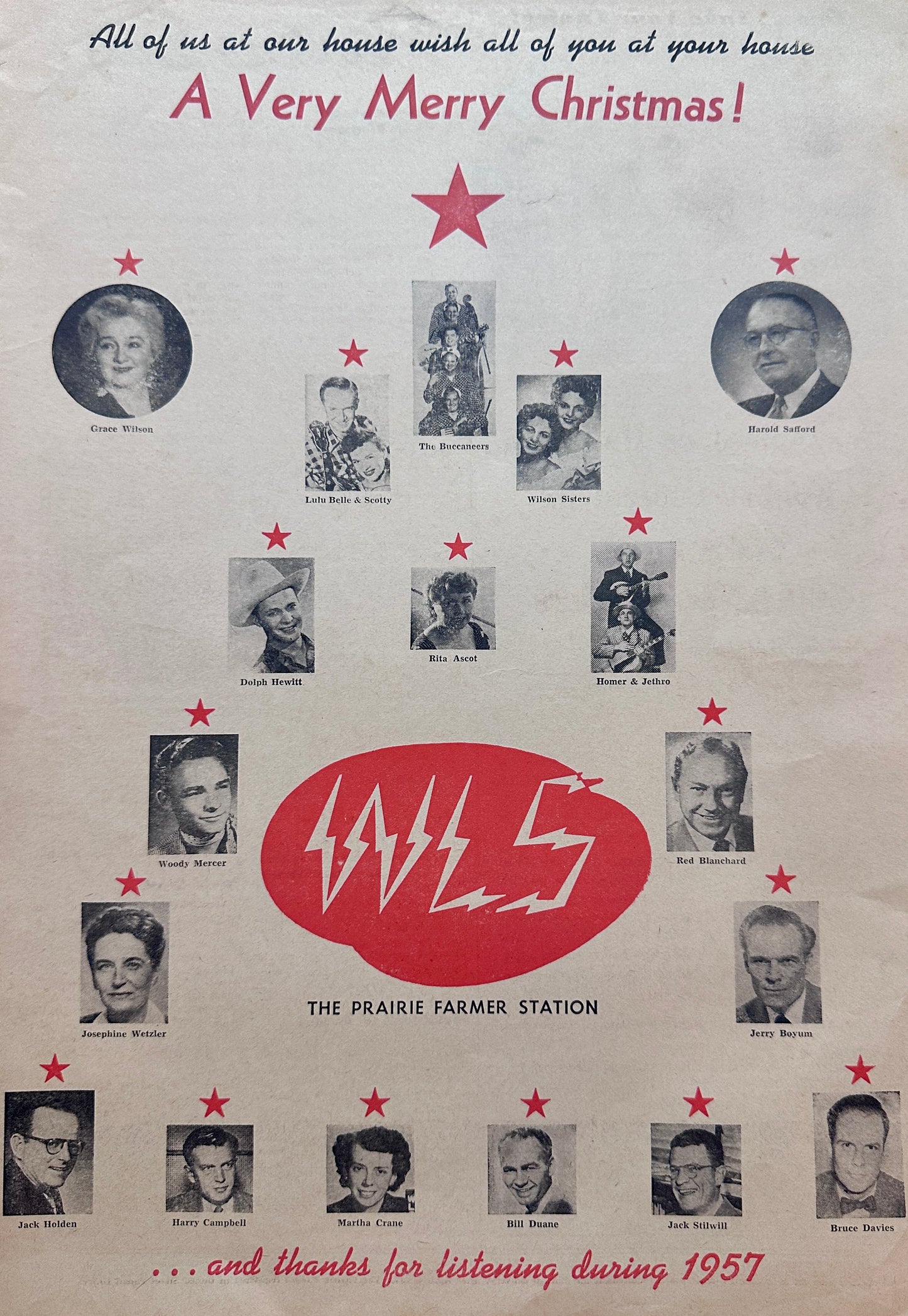 1957 WLS - The Prairie Farmer Station - Wishing A Merry Christmas #1430