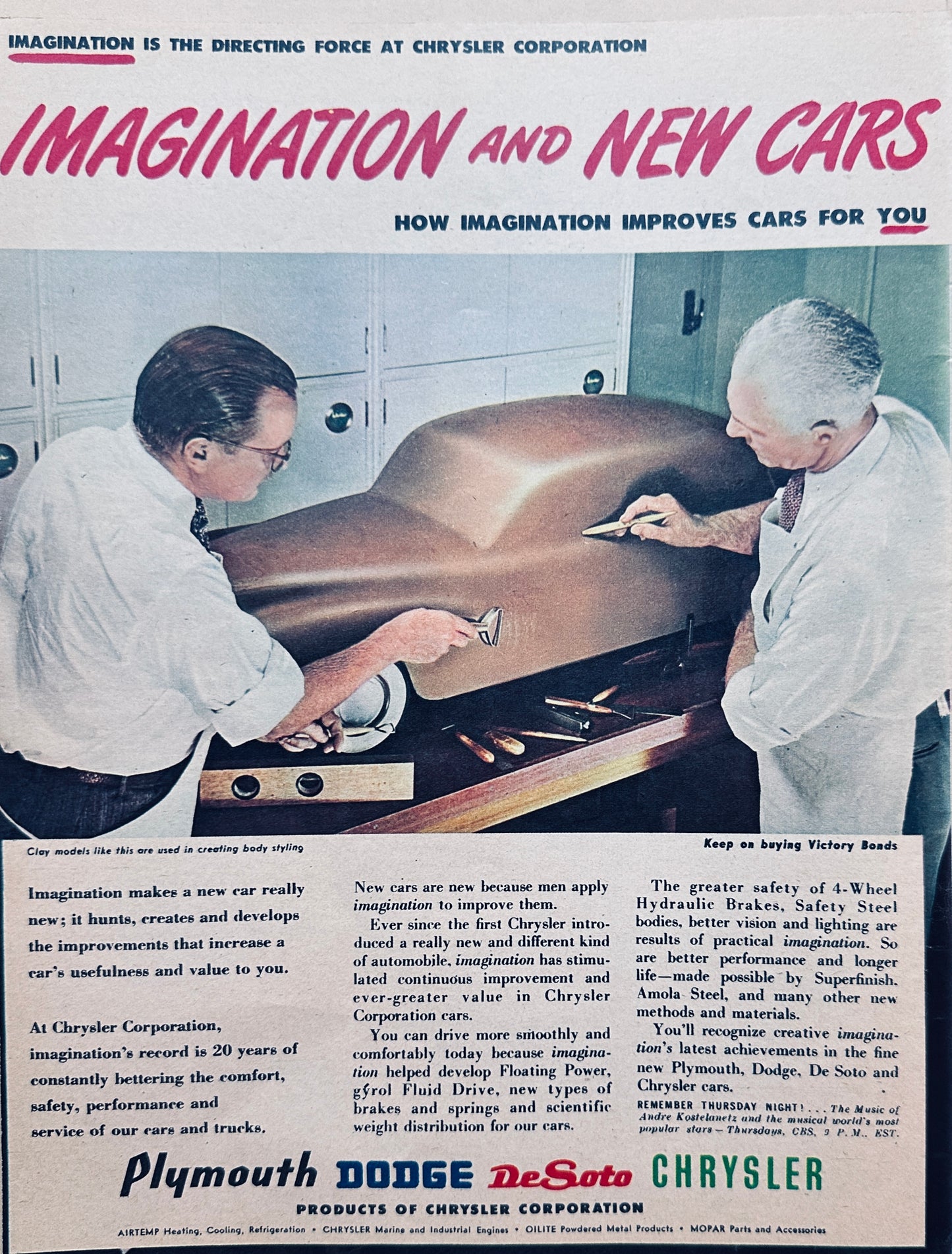 1945 Ford & Chrysler ads for New Products Coming in 1946 Ad #N1068