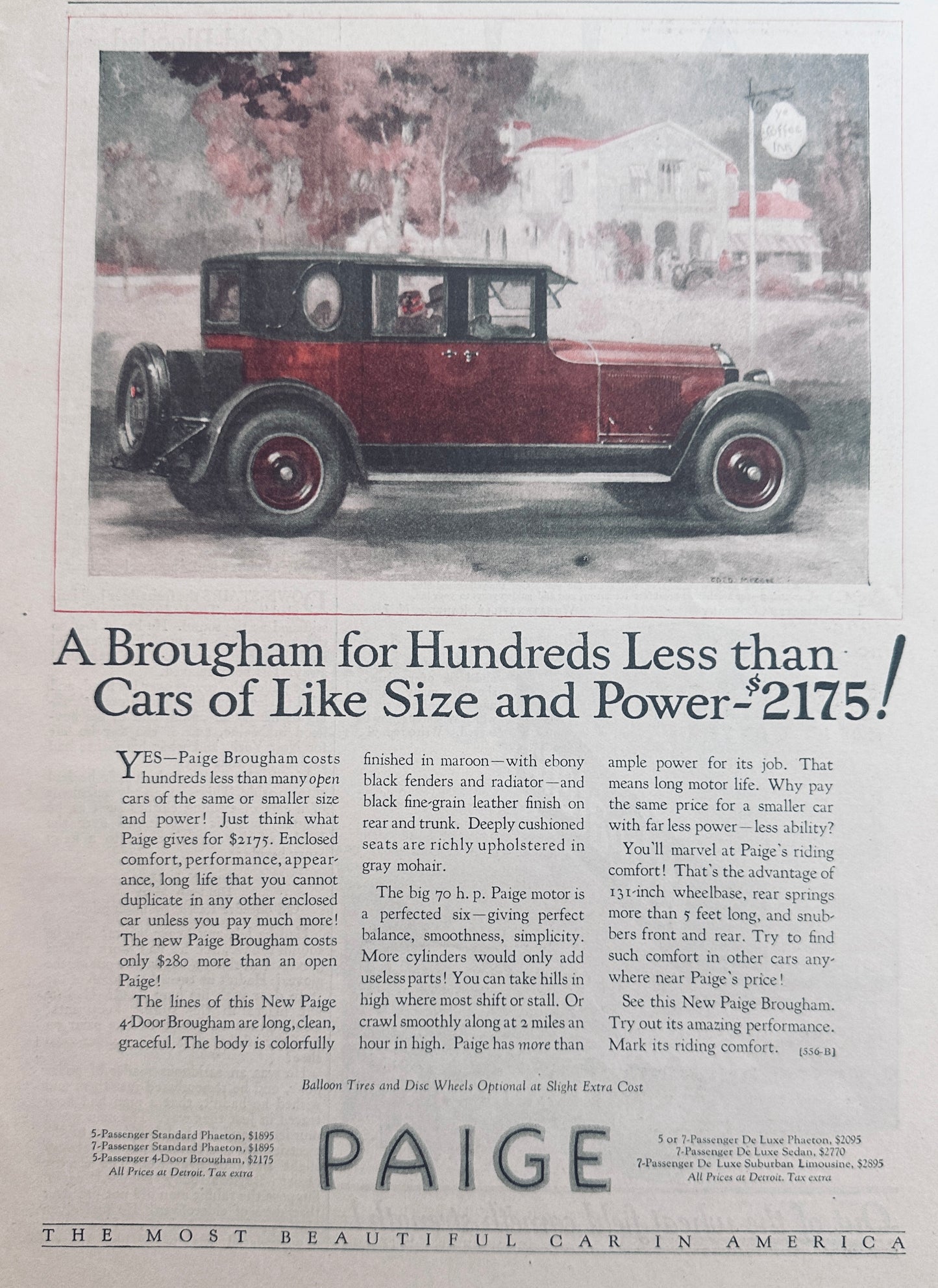 1924 Paige 4-Door Brougham For Hundreds Less Ad #N1111