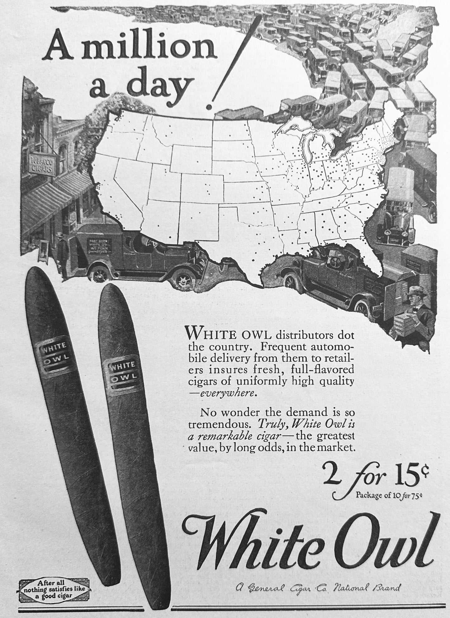 1924 White Owl Cigars Vintage Ad #N1109