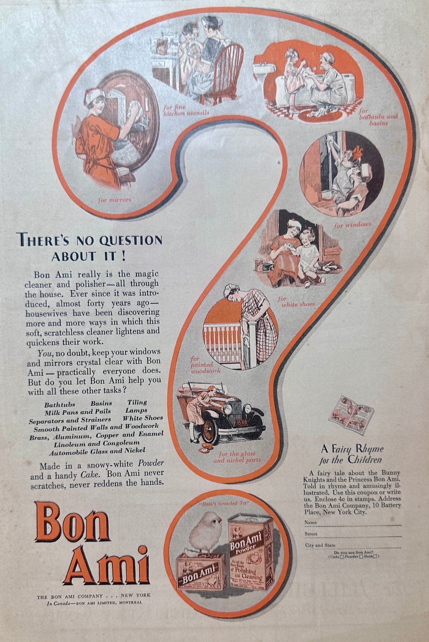 1928 Bon Ami Cleanser - No Question About It - Ad #N1127