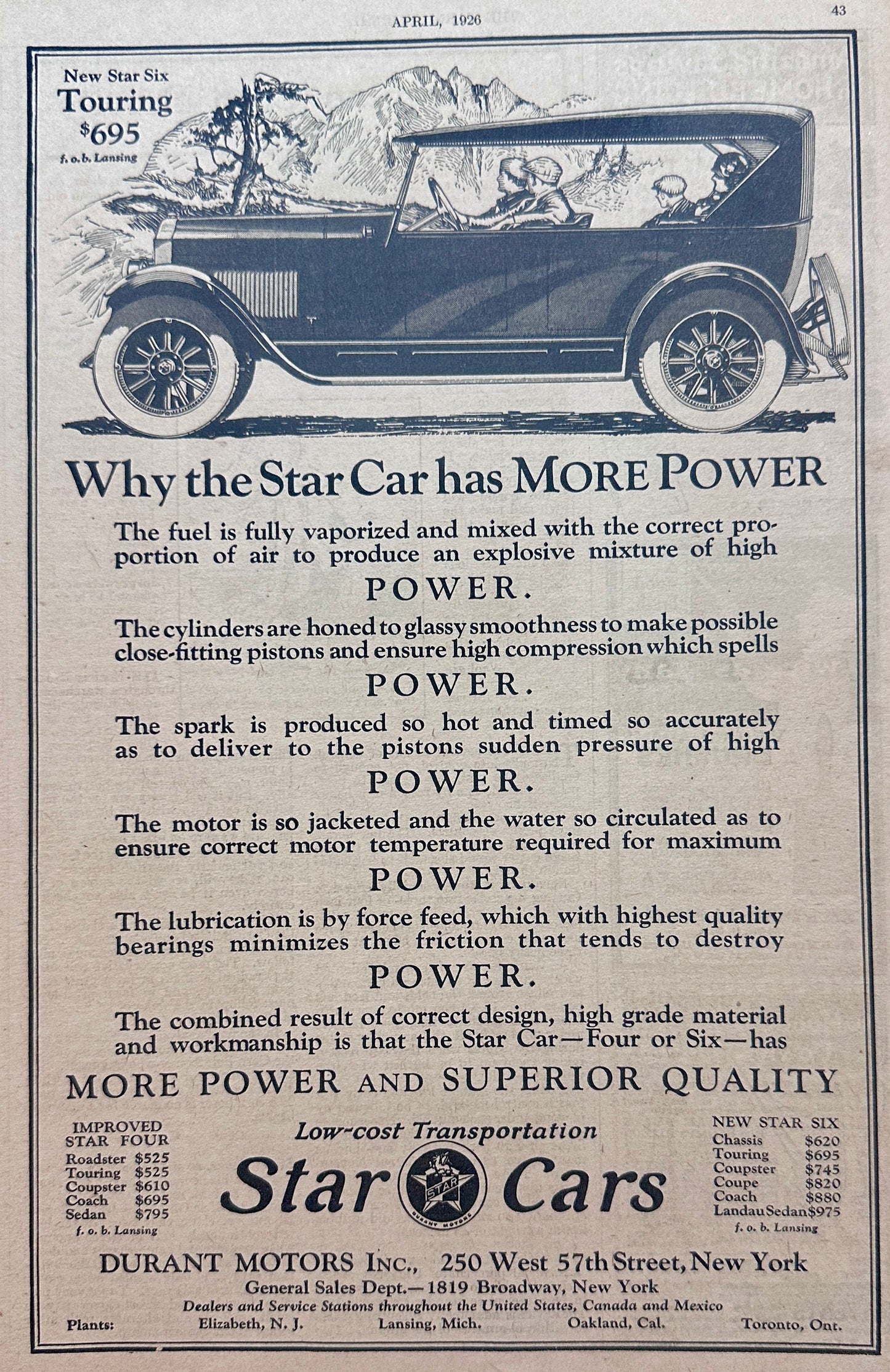 1926 Forgotten Auto Marque - StarCar Star Six Touring Sedan - East Coast #1493