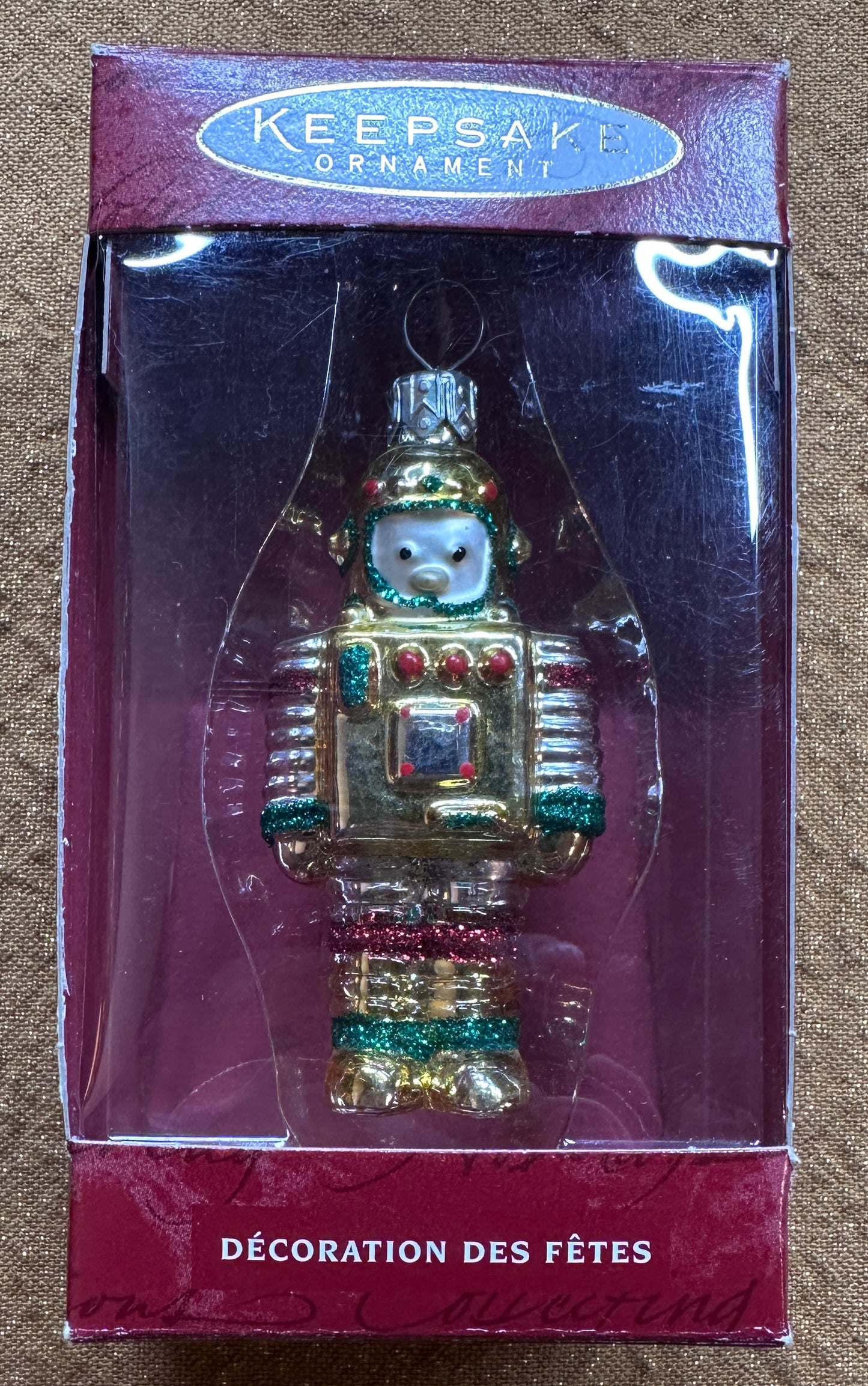 2000 Hallmark Keepsake Ornament Li'L Robot Hand Blown Glass