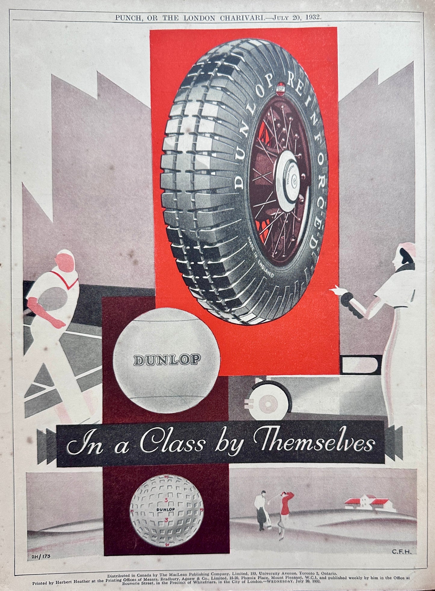 1932 Dunlop Tyres, Tennis Balls & Gold Balls In a Class by Themselves AD# A345