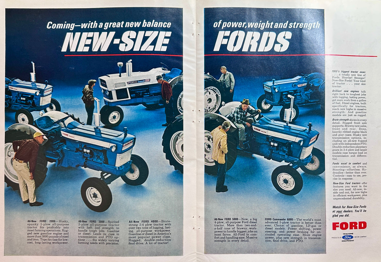1965 Centerfold Magazine Ad For New Line of Ford Tractors Ad #1526