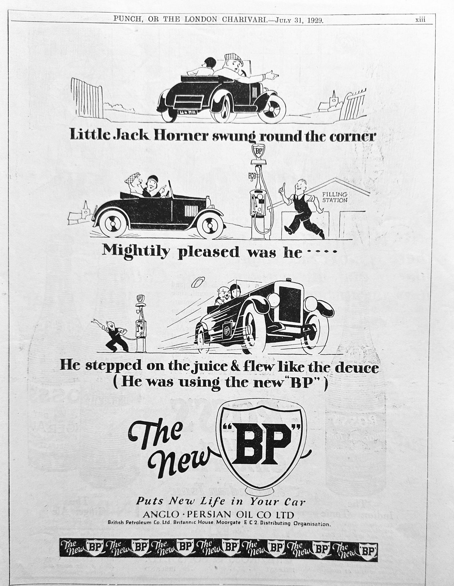 1929 Early BP Petroleum AD from Britain Ad #N1168