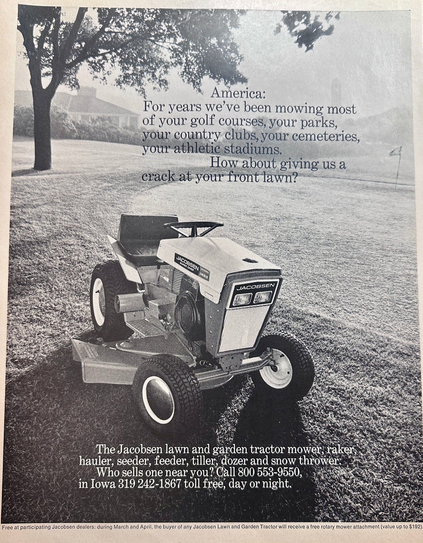 1963 Jacobsen Super Chef Riding Lawn Mower Vintage Ad #1535
