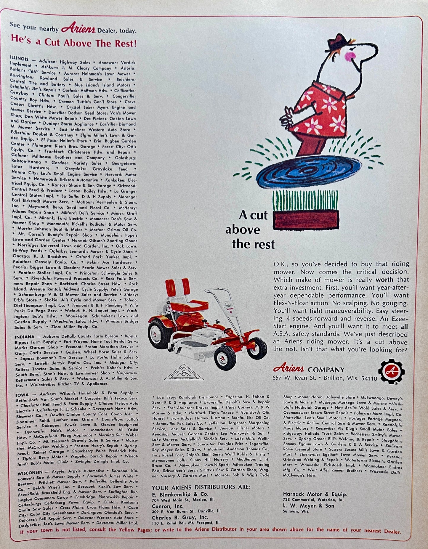 1967 Ariens Company - A Cut Above Brillion, WI Ad #1552