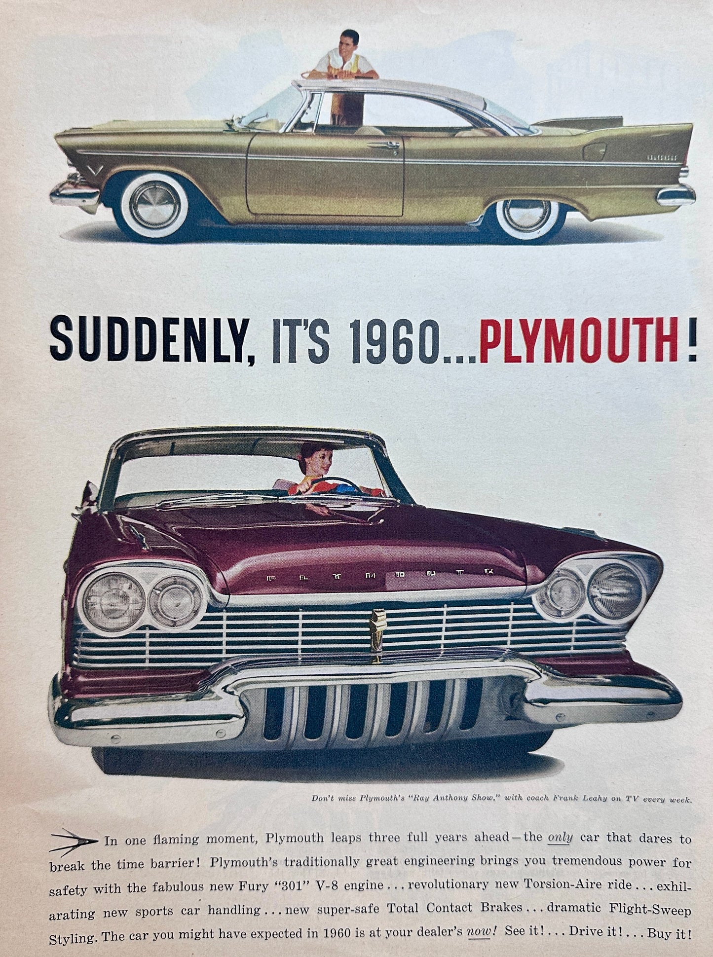 1956 Plymouth Introduces their 1957 Plaza Coupe Styled for 1960 Ad #A379