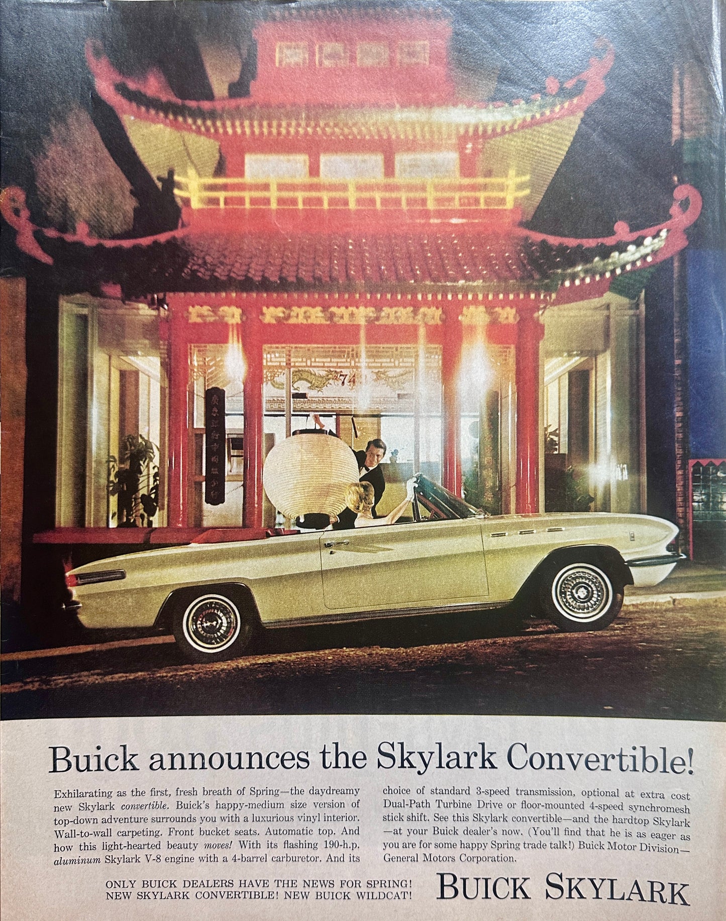 1961 Buick Skylark Convertible Vintage Ad #1571